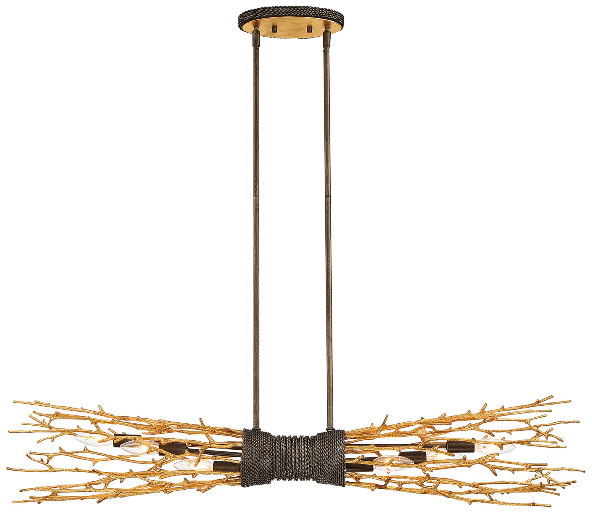 Kindling 41 1/4"W Gold Branch 6Light Linear Pendant Light 79A41