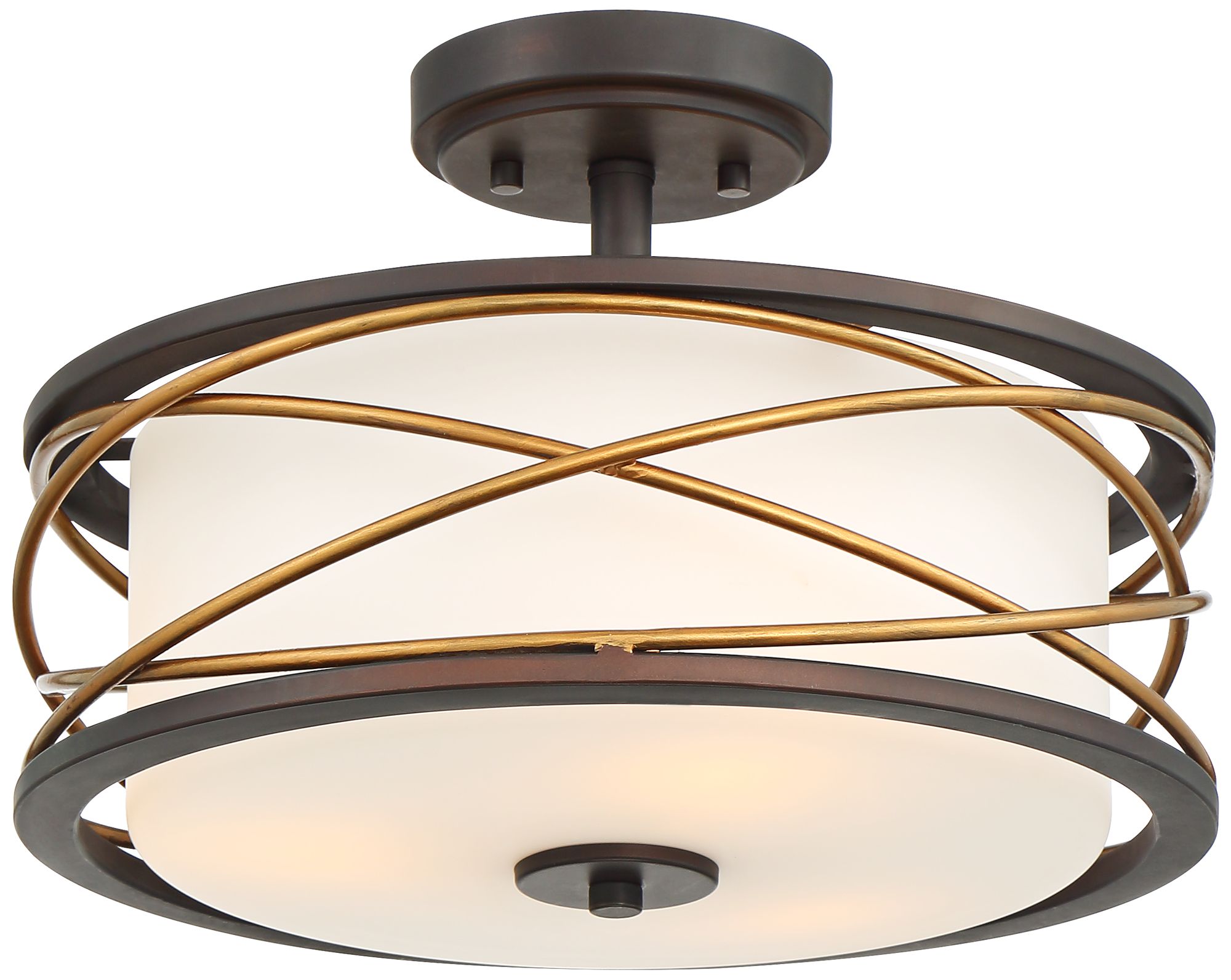 Possini Euro Dannika 14 1/2" Wide White Glass Ceiling Light 79F74