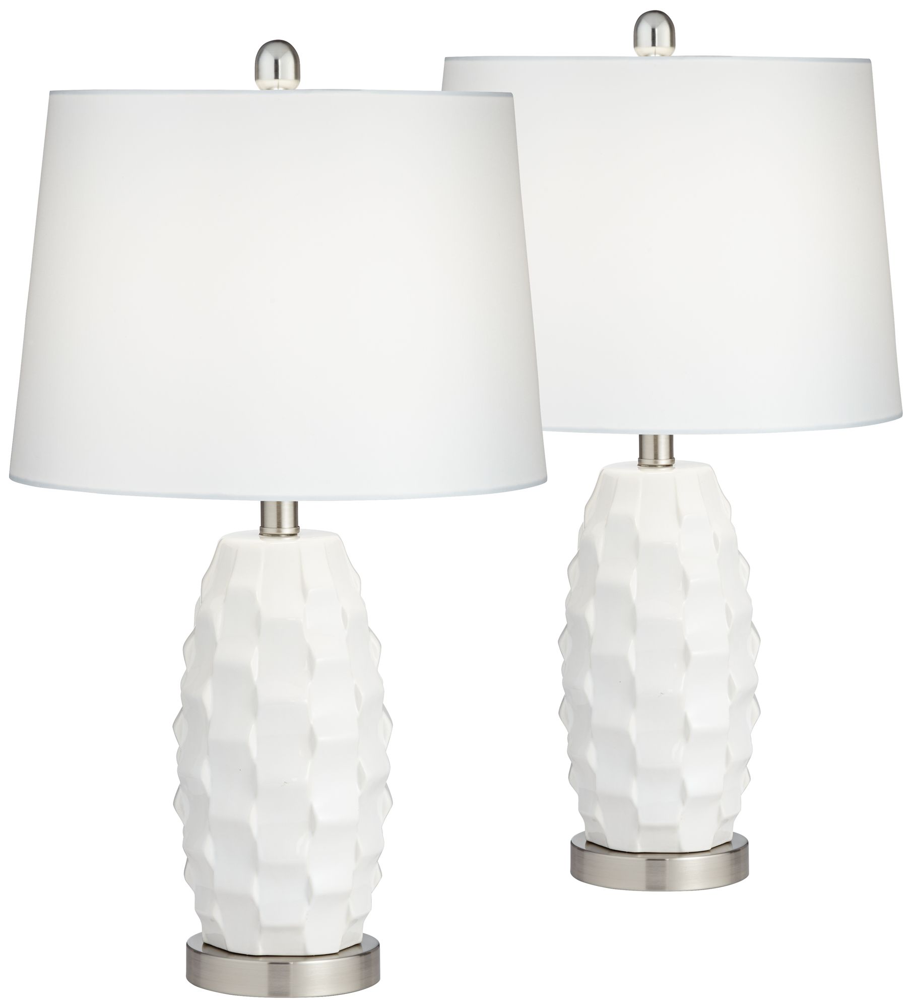 White Ivory, 21 In. 25 In., Transitional, Table Lamps Lamps Plus