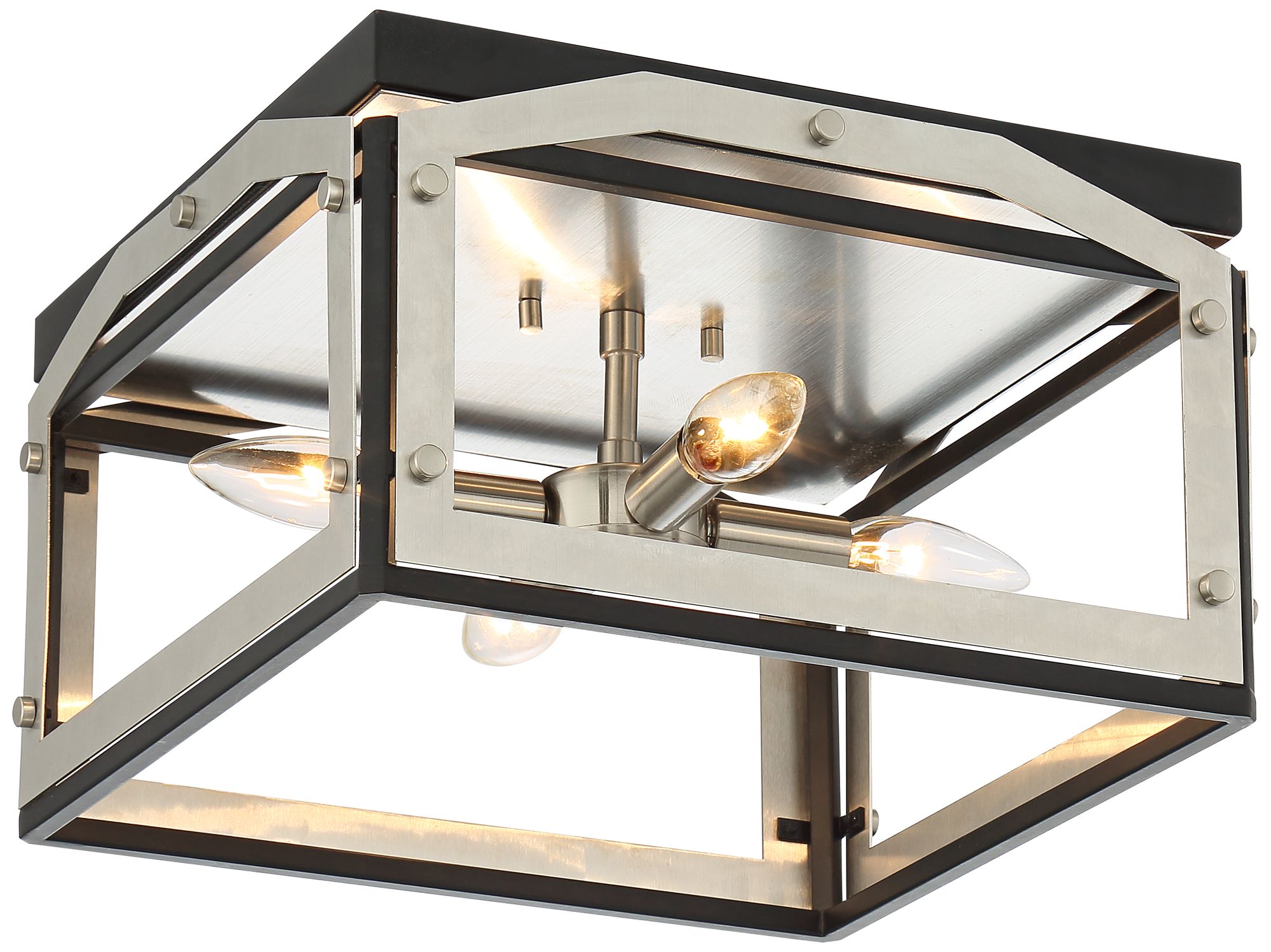 Zen 13" Wide Black and Brushed Nickel 4Light Ceiling Light 79P38