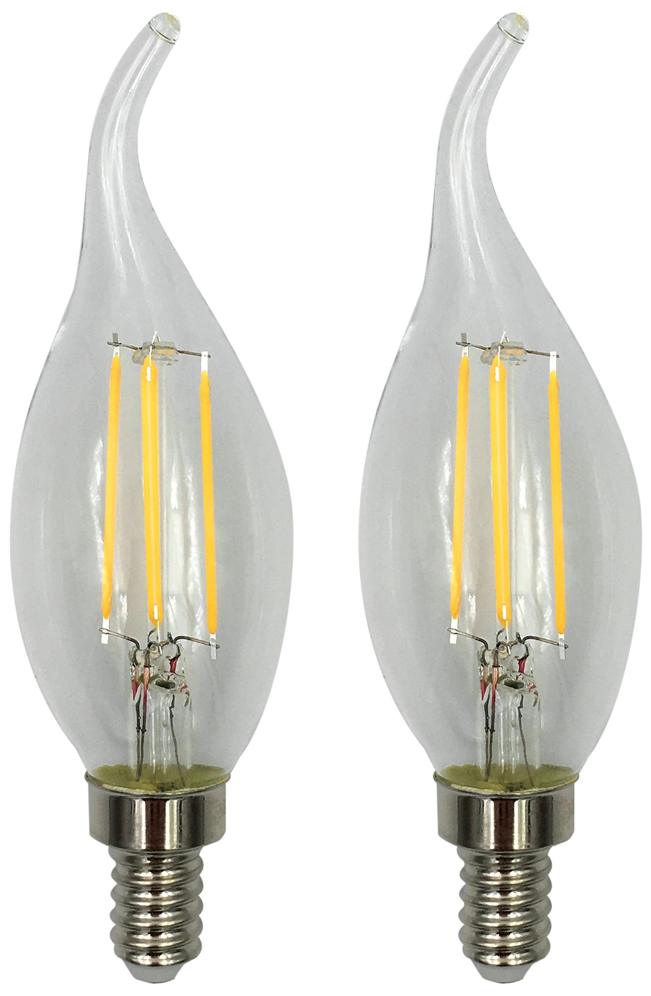 60W Equivalent Clear 5.5W LED Flame Tip Candelabra 2Pack 79P77 Lamps Plus