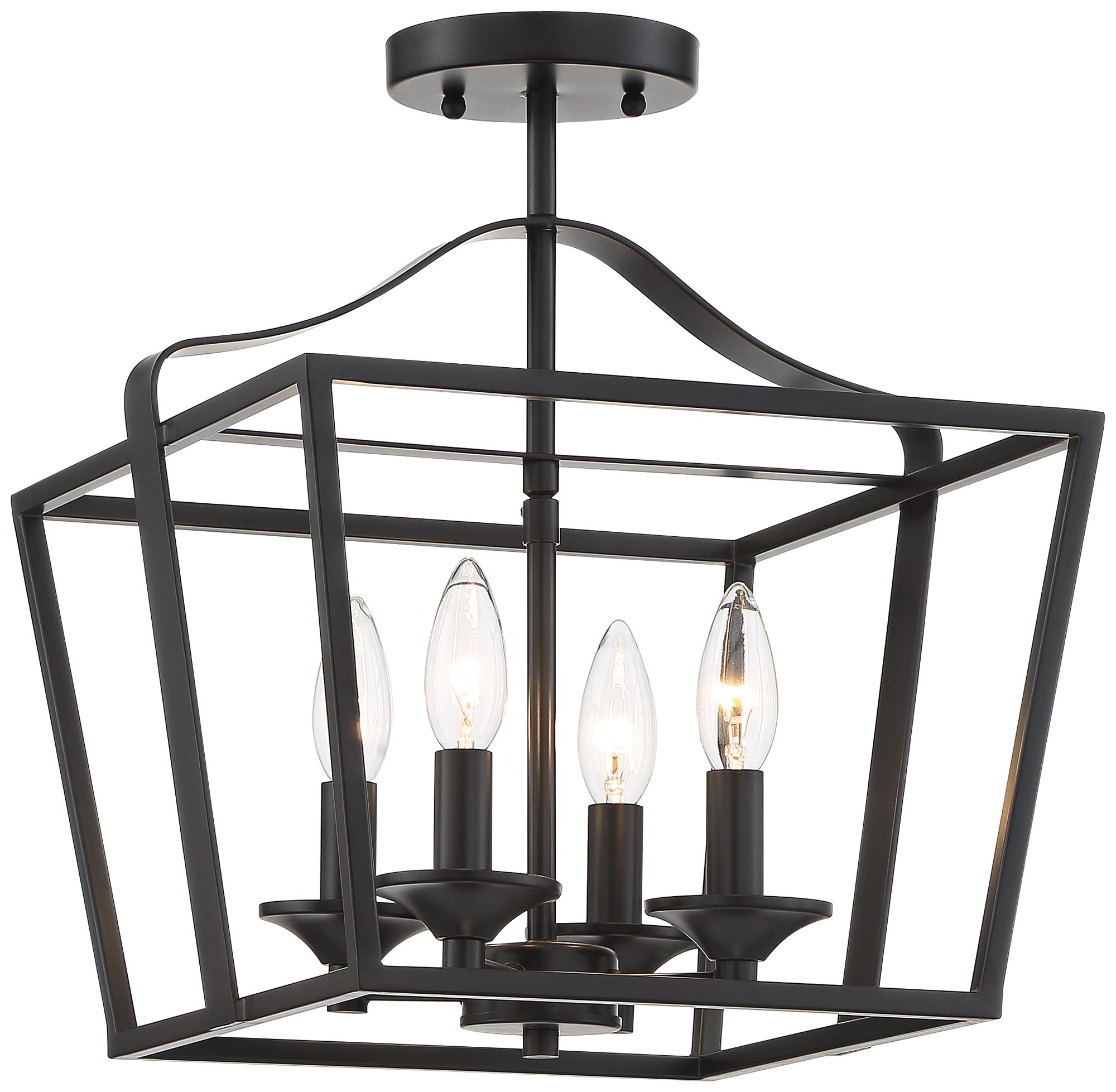 Jeffery 13" Wide Black 4Light Foyer Pendant Light 79T17 Lamps Plus