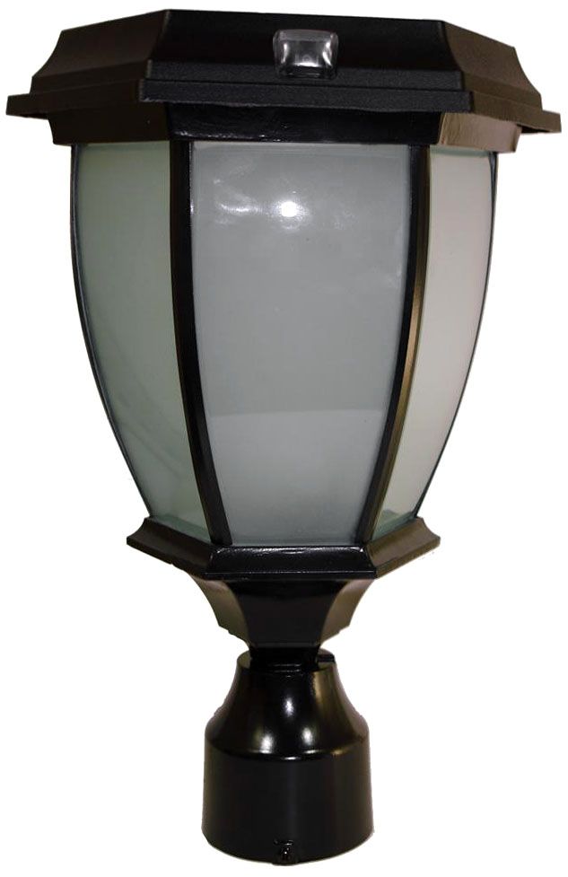 Sago 15" High Black Flicker Flame Solar LED Outdoor Post Light 79W43