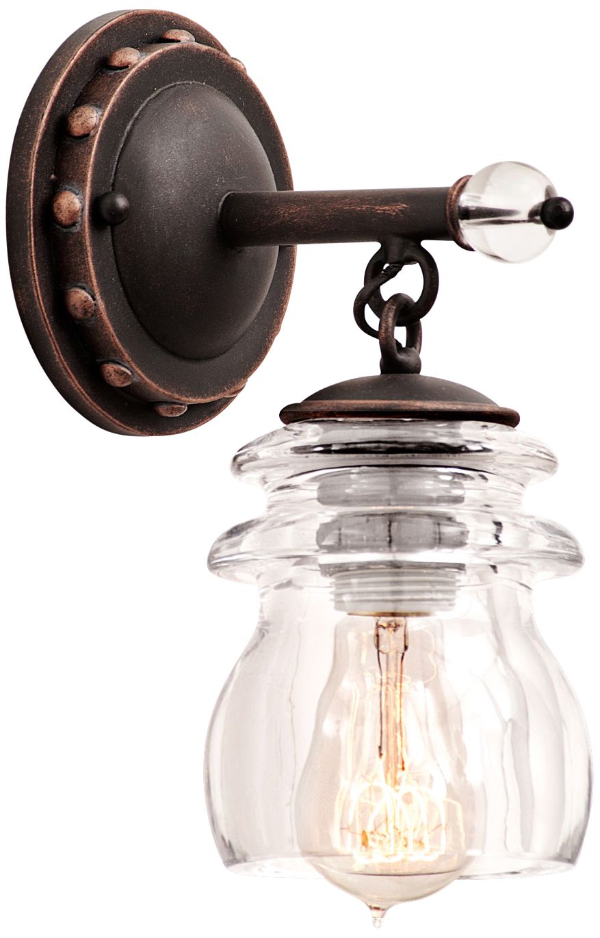 Brierfield 10 1/4" High Antique Copper Wall Sconce 7C235 Lamps Plus