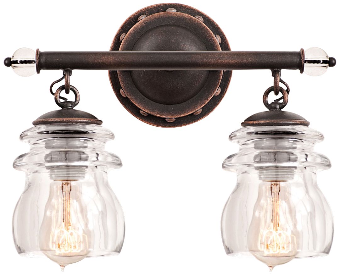 Brierfield 13 1/4" Wide Antique Copper Bath Light 7C236 Lamps Plus