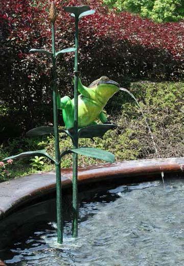 Colorful Frog 50" High Pond Spitter Water Feature Fountain 7M096 Lamps Plus