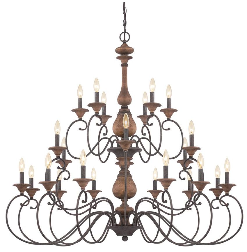 Quoizel Auburn 48" Wide 24Light Rustic Black Chandelier 7T126