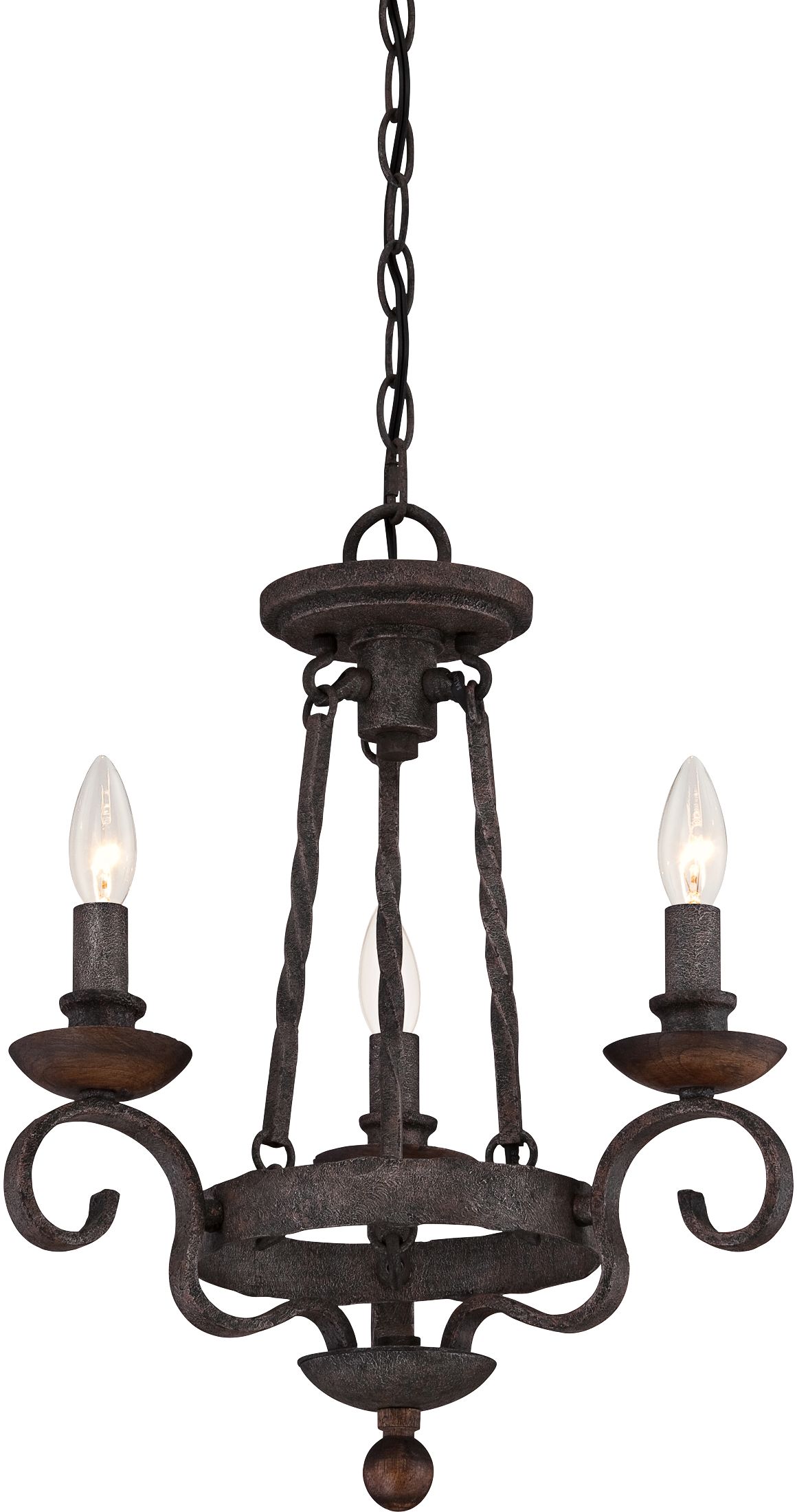 Quoizel Noble 15" Wide Rustic Black Mini Chandelier 7T360 Lamps Plus