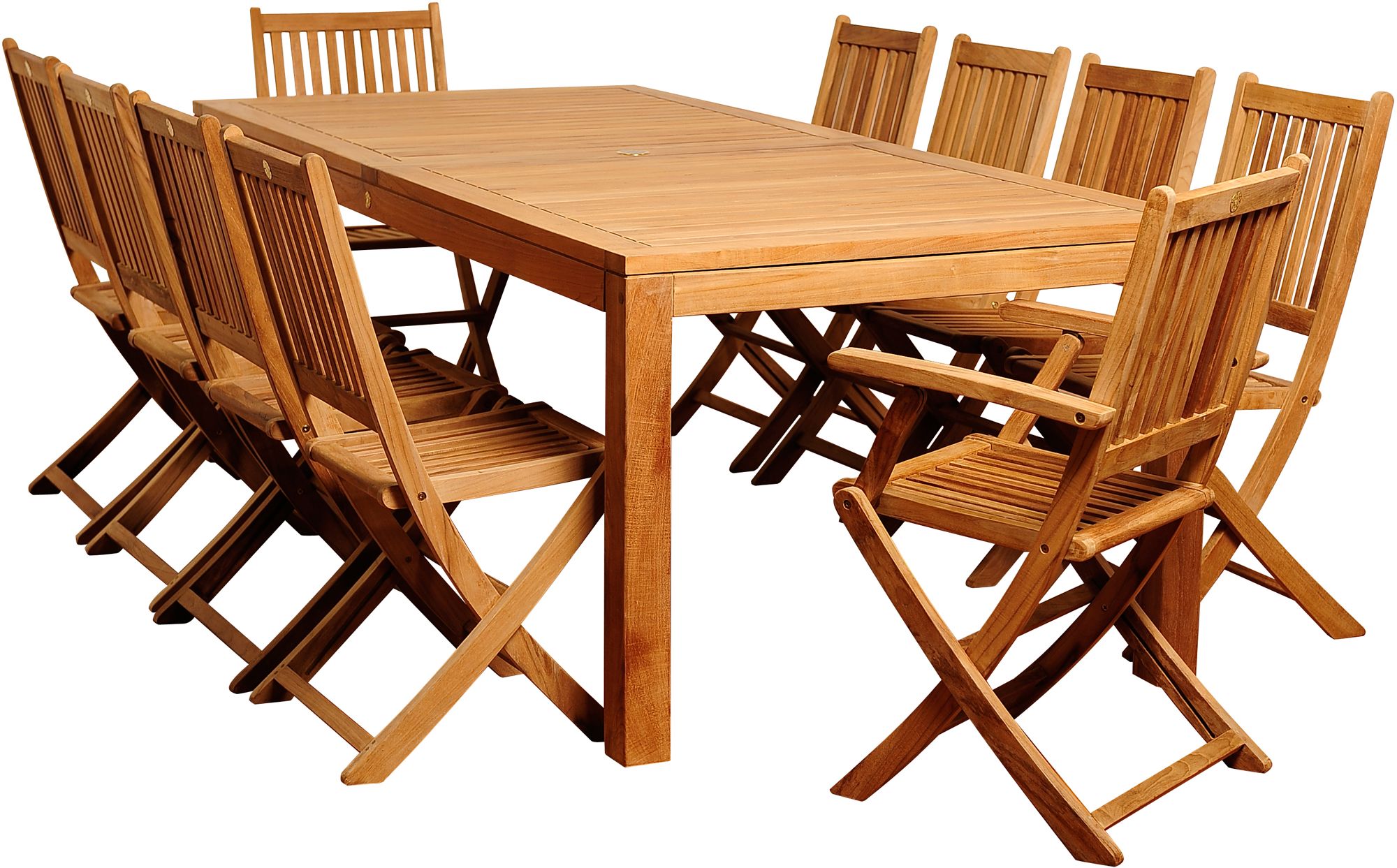 Escuela Teak Wood 11Piece Rectangular Patio Dining Set 7V222
