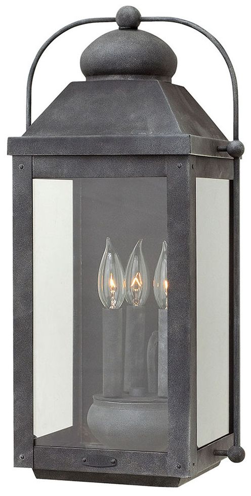 Anchorage 9 1/4" Wide Aged Zinc 3 Candle Outdoor Wall Light 7V367