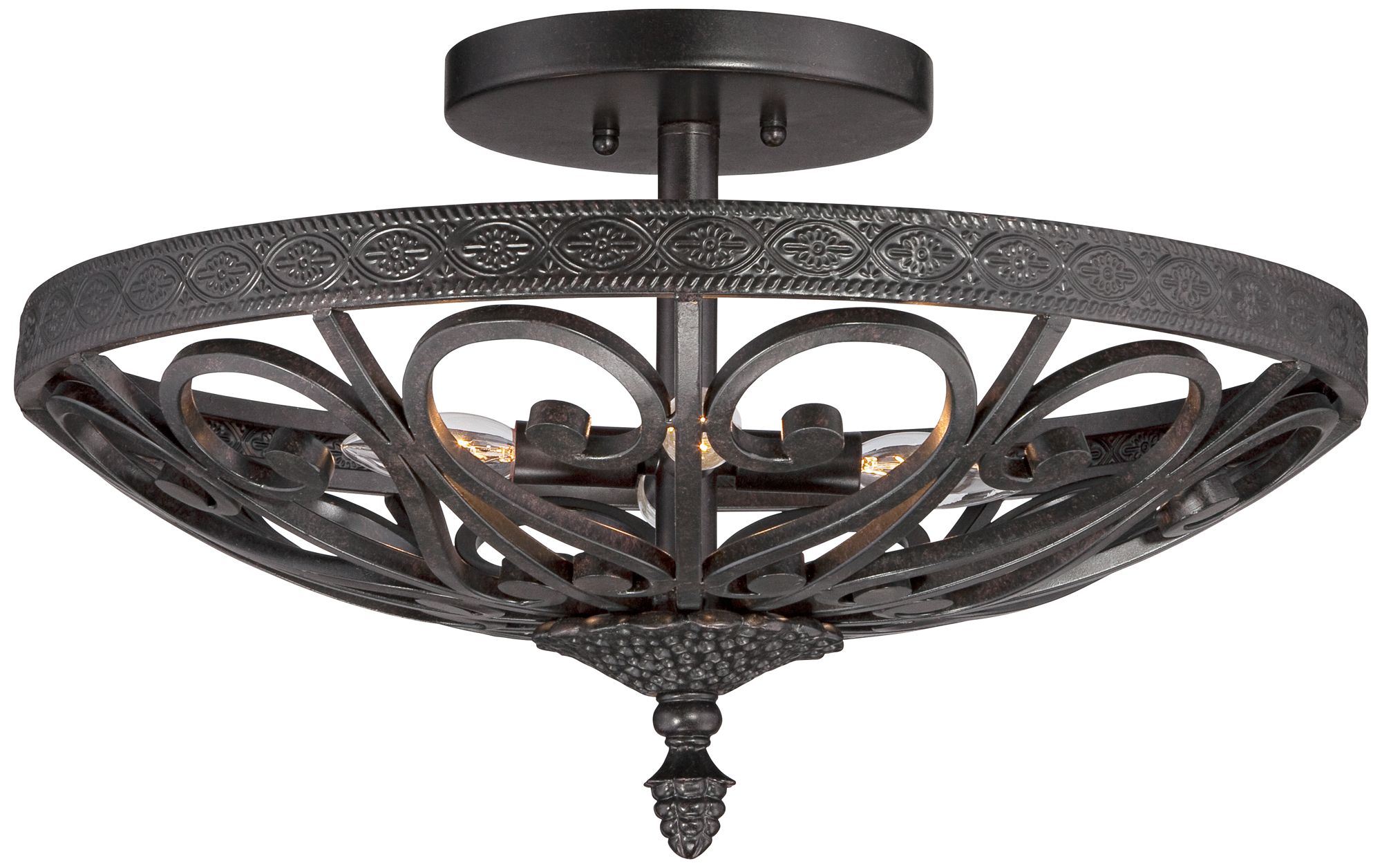 Kathy Ireland La Romantica Black Iron Ceiling Light 7W432 Lamps Plus