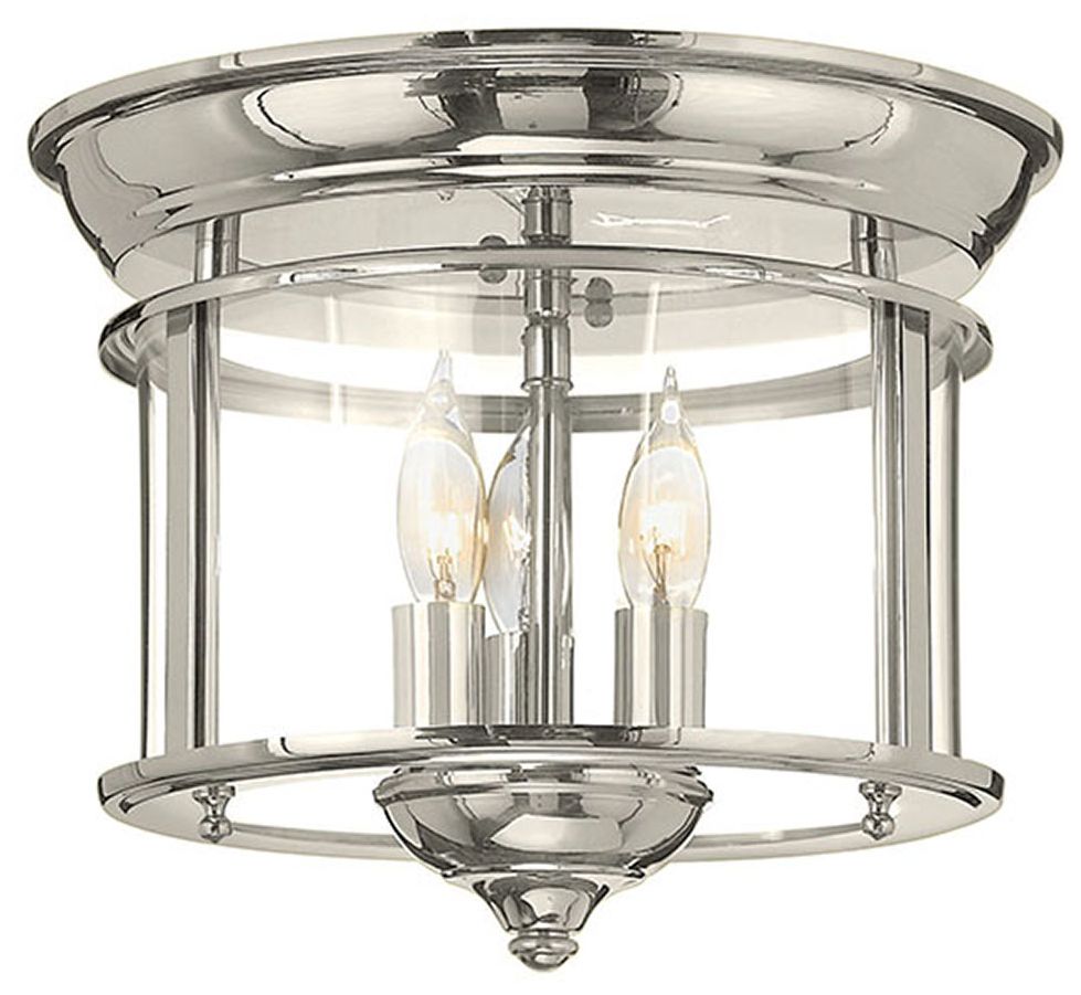 Hinkley Gentry 11 1/2" Wide Polished Nickel Ceiling Light 7X264