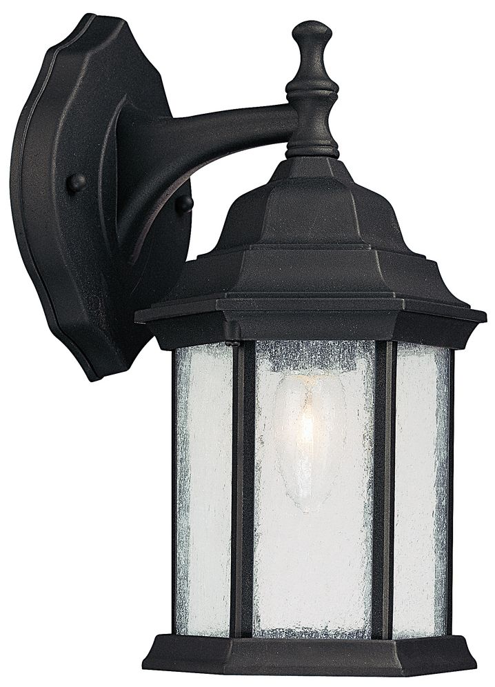 Main Street 12" High Black Metal Outdoor Lantern Wall Light 807R1 Lamps Plus