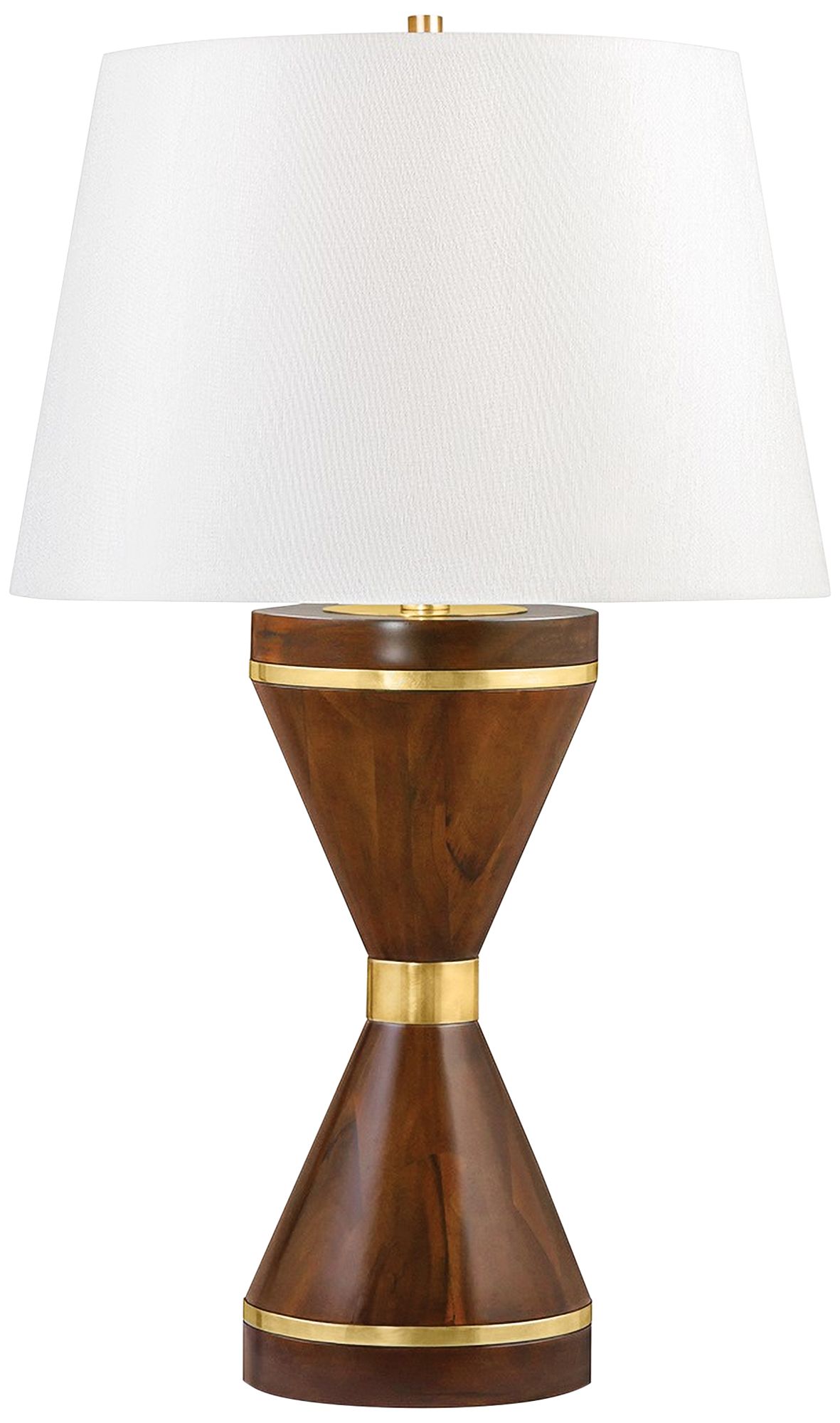 Hudson Valley Selden Dark Tram Acacia Wood Table Lamp 80T39 Lamps Plus