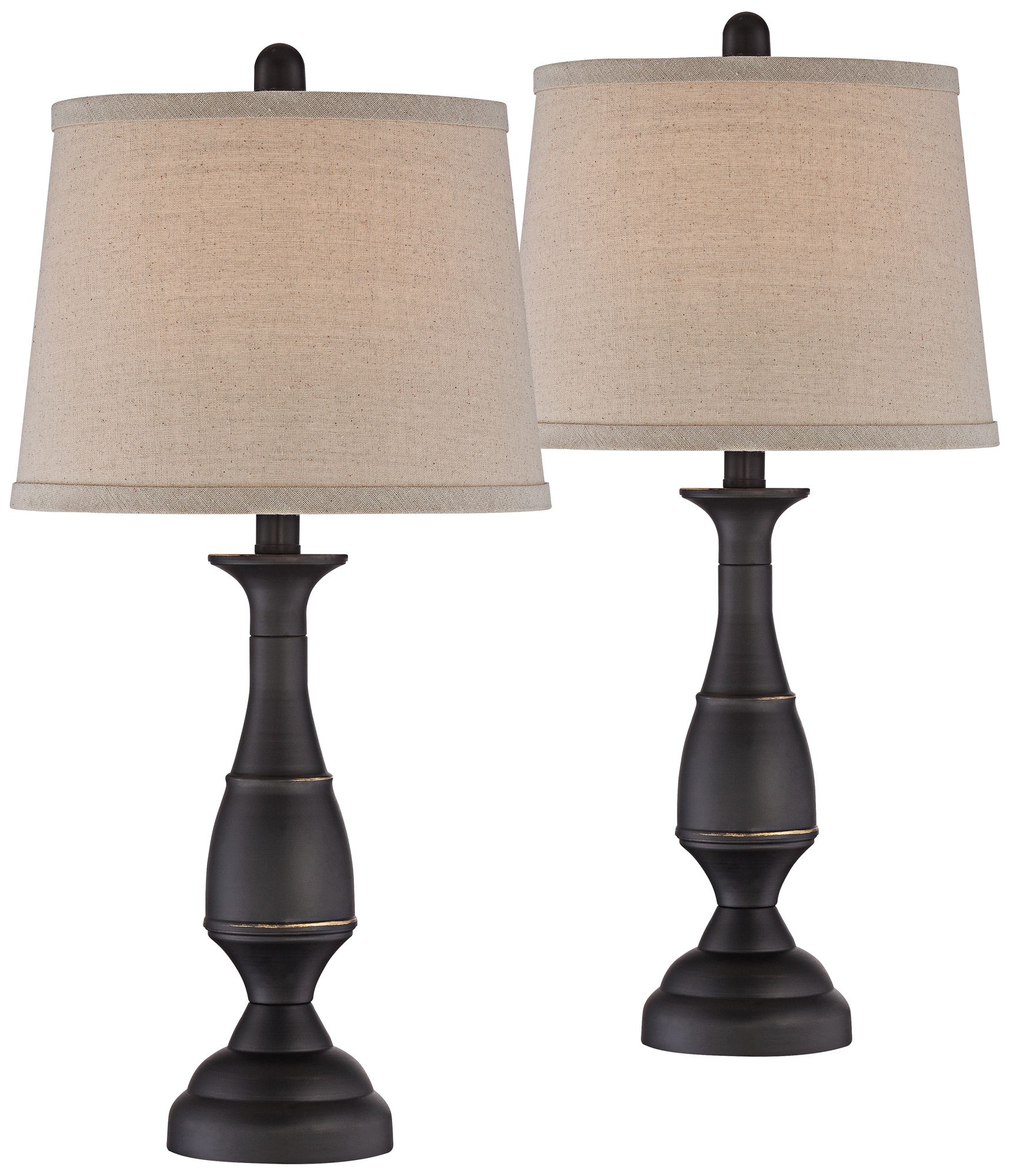 Ben Dark Bronze Metal Lamps Set of 2 with Table Top Dimmers 80Y97