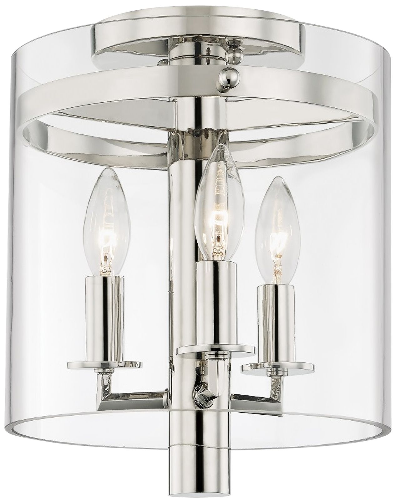 Baxter 10" Wide Polished Nickel 3Light Ceiling Light 81G11 Lamps Plus