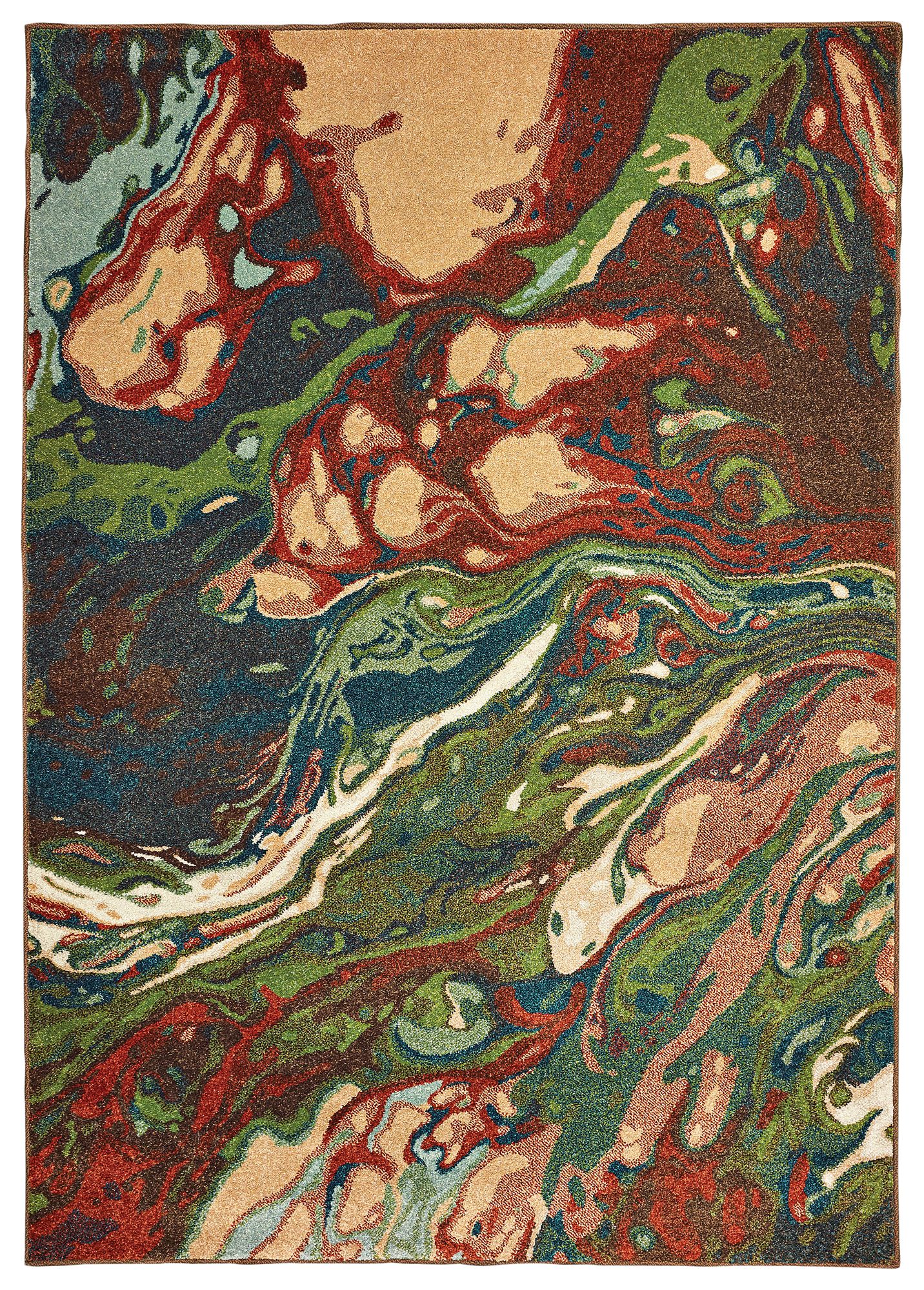 Dawson Rust and Teal Abstract Area Rug 82T11 Lamps Plus