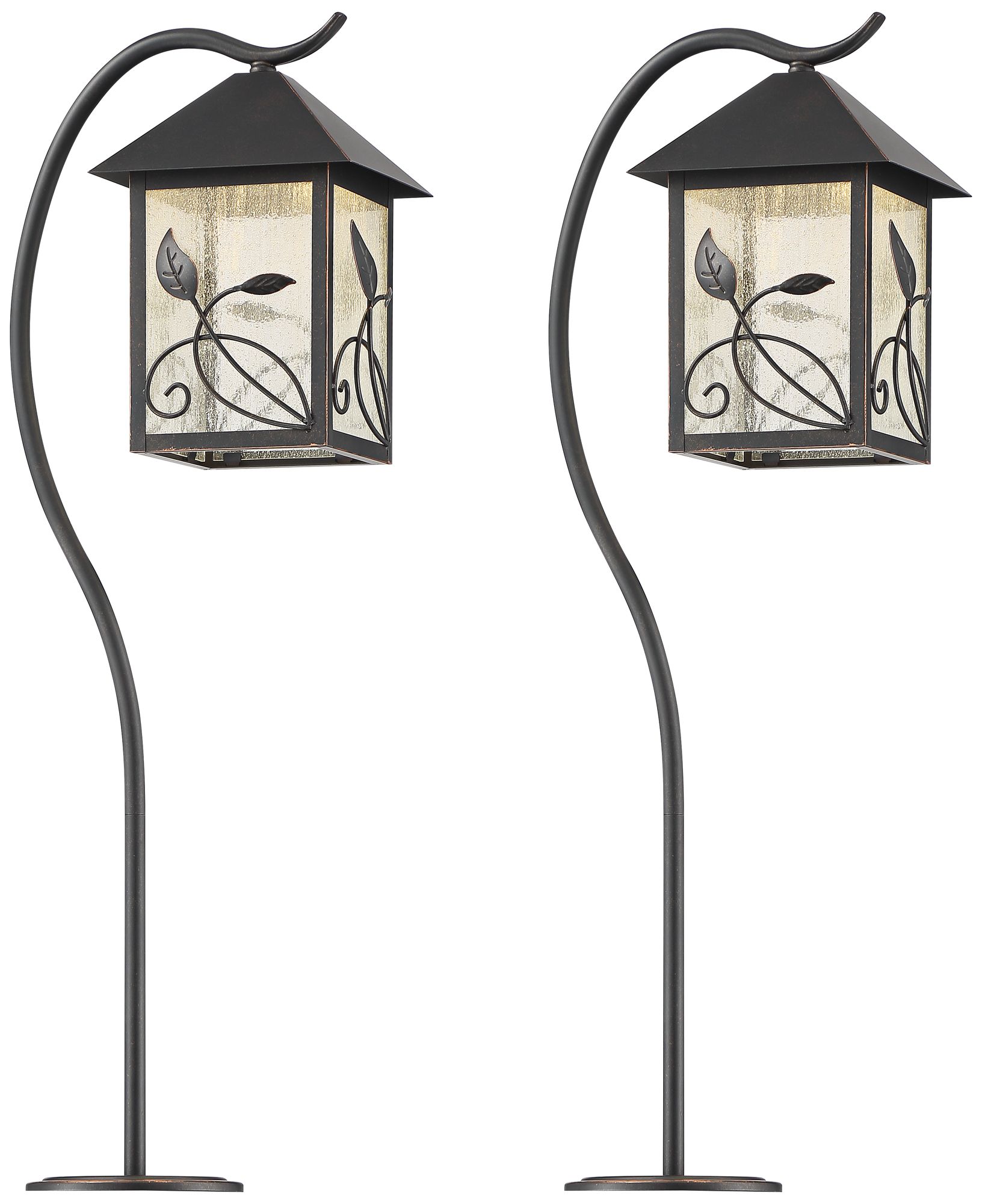 French Garden 27" High Bronze LED Landscape Path Lights Set of 2