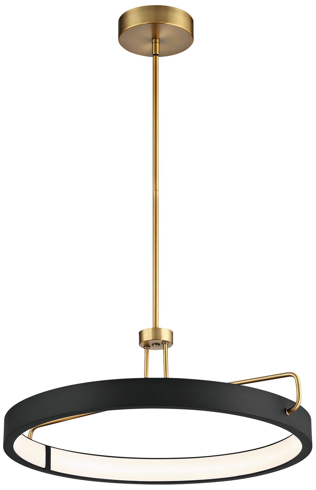 Pemberton 26"W Black Antique Brass Ring LED Pendant Light 84J44