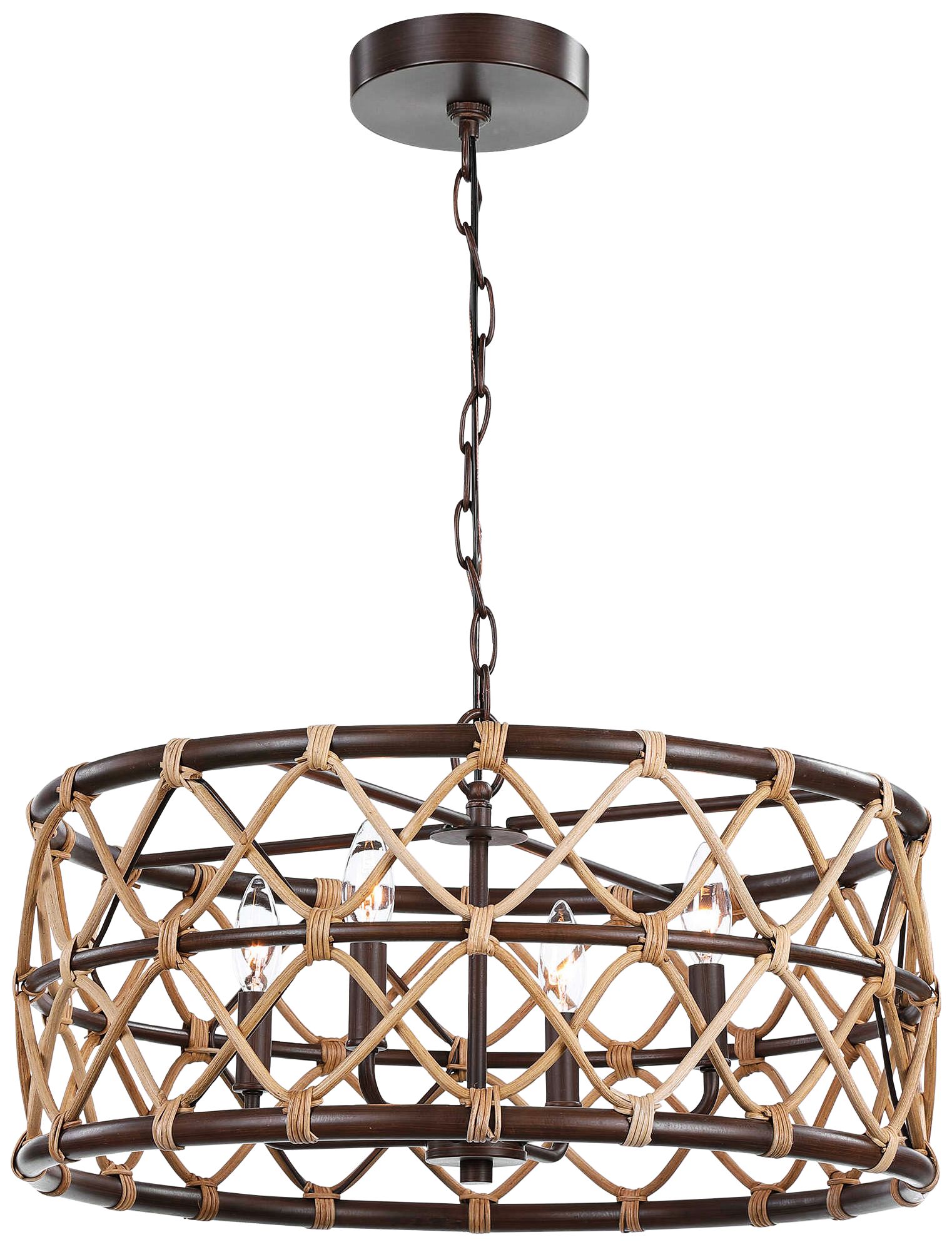 Uttermost Hilo Rattan 4Light Pendant Light 84X48 Lamps Plus