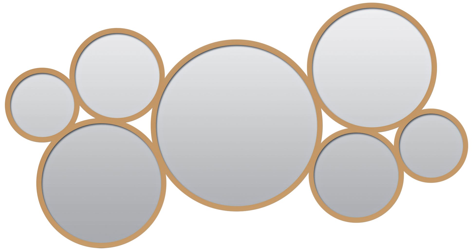 Northwood Gold Metal 33" x 15" MultiCircle Wall Mirror 85C16