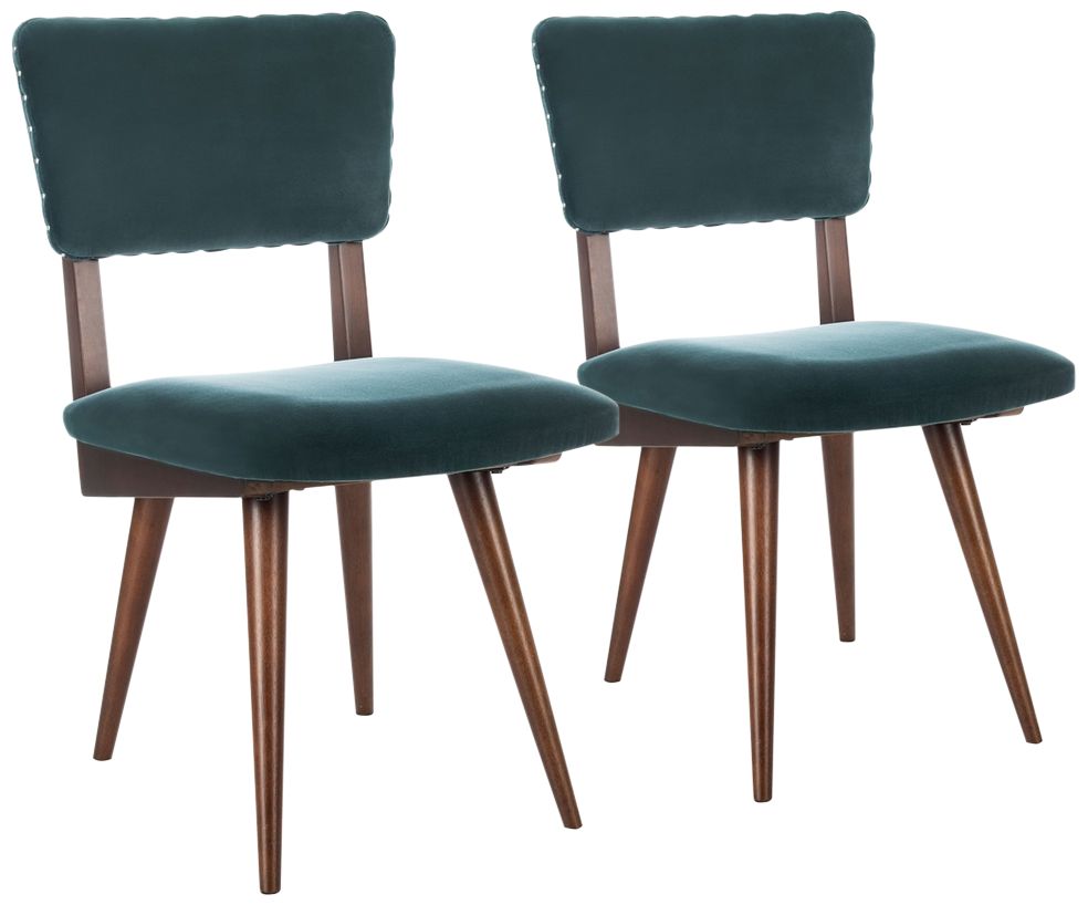 Aurora Dark Teal Dining Chair Set of 2 85N01 Lamps Plus
