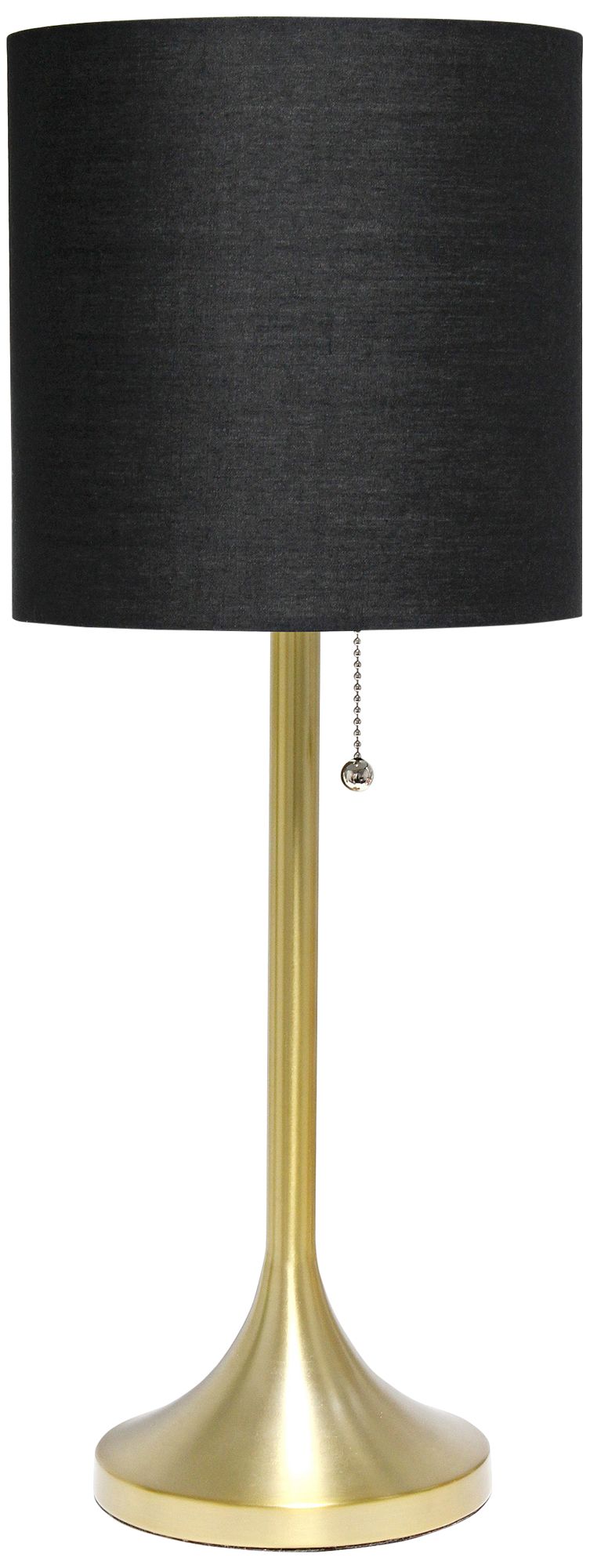 Simple Designs Gold Metal Accent Table Lamp with Black Shade 85W71 Lamps Plus