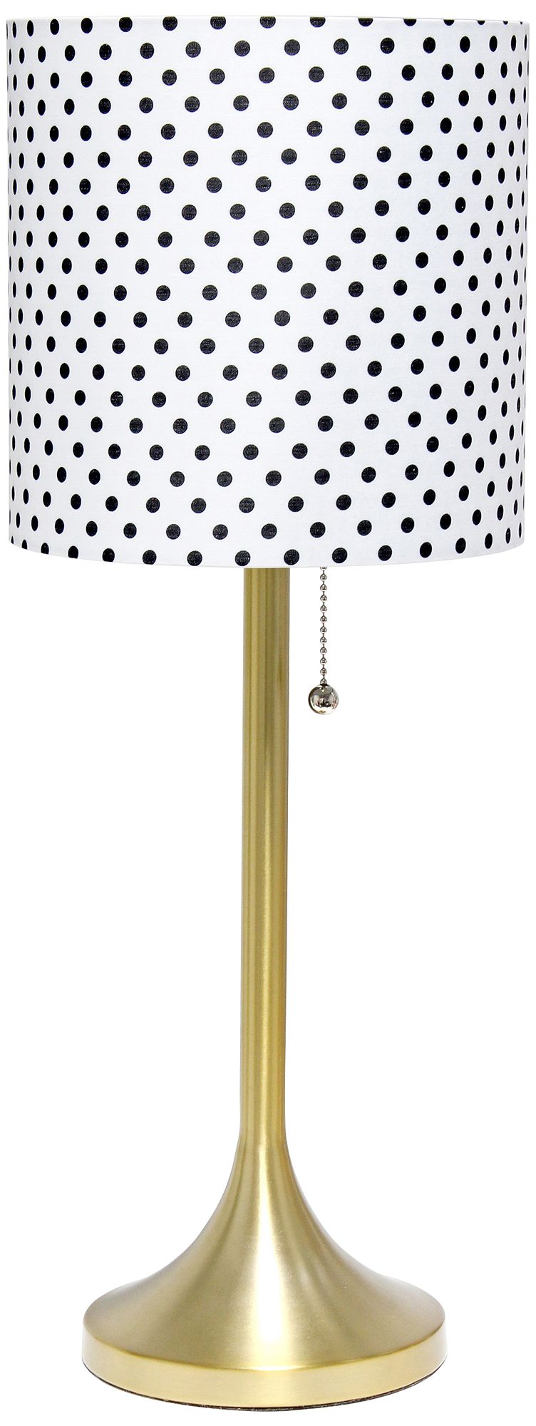 Simple Designs Gold Accent Table Lamp with Polka Dots Shade 85W72 Lamps Plus