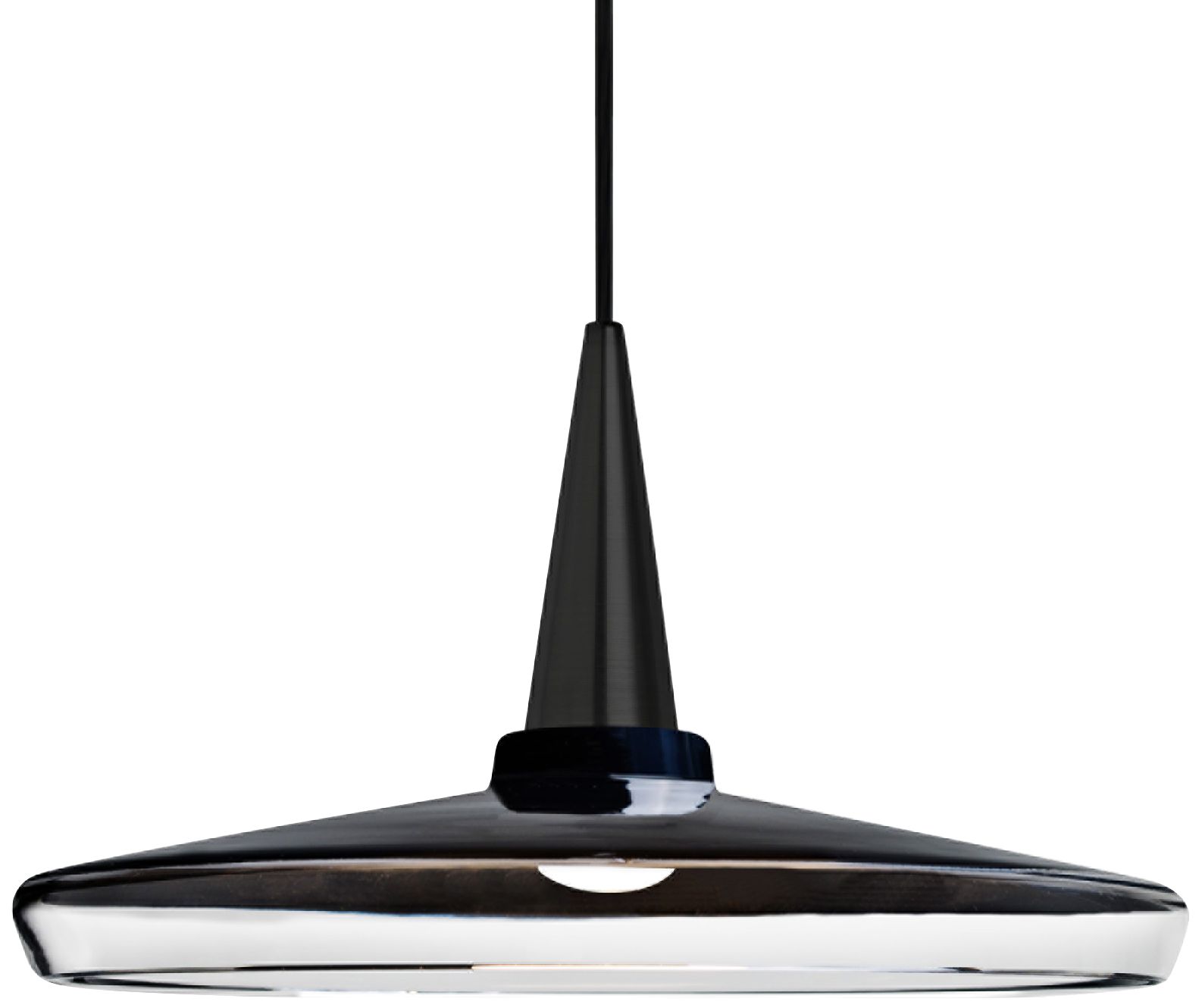 Baron 14 13 3/4"W Black and Clear Glass LED Pendant Light 85Y57