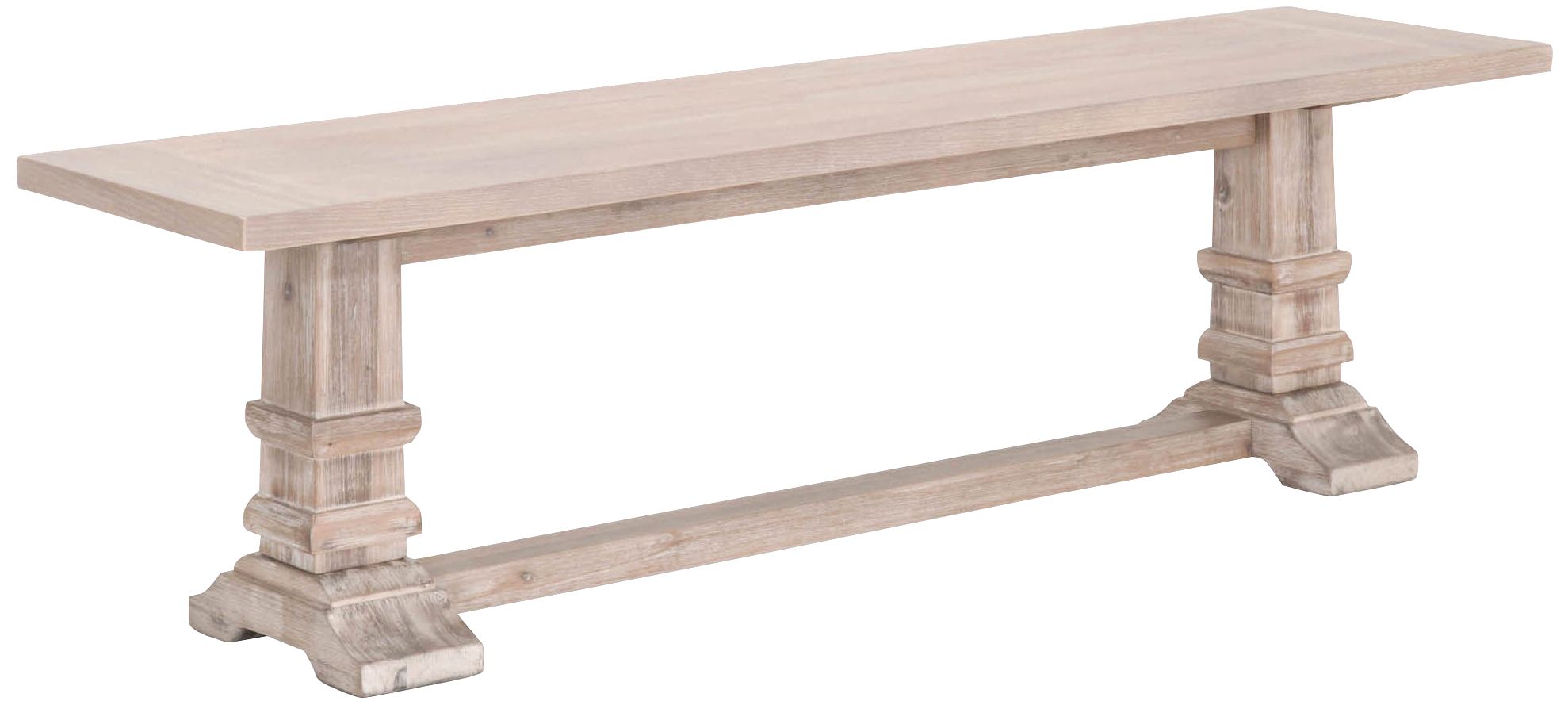 Hudson Distressed Natural Gray Wood Dining Bench 86F83 Lamps Plus