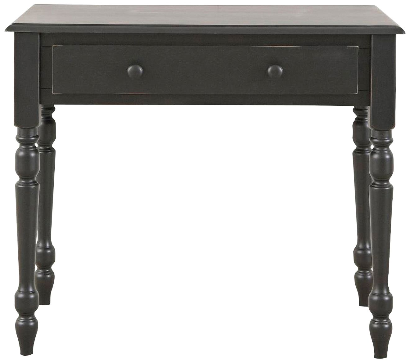 Ella 34" Wide Antique Black Wood 1Drawer Desk 87R78 Lamps Plus