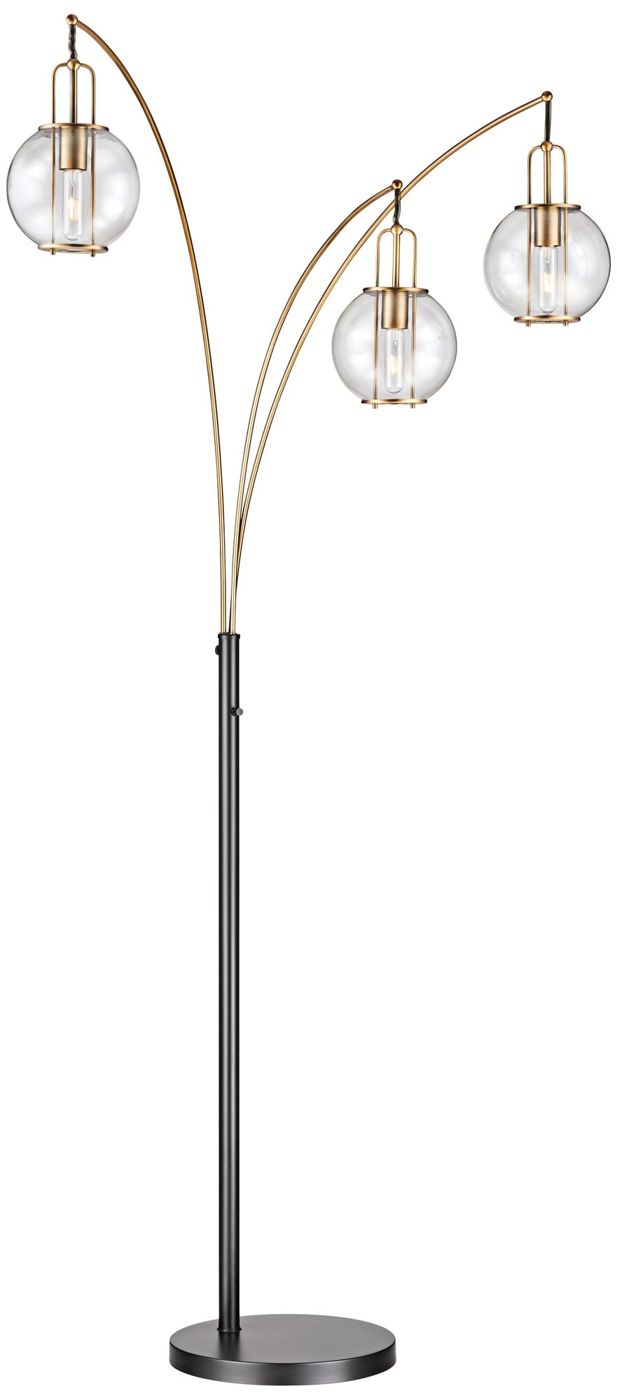 Lite Source Kaira Black and Gold 3Light Arc Floor Lamp