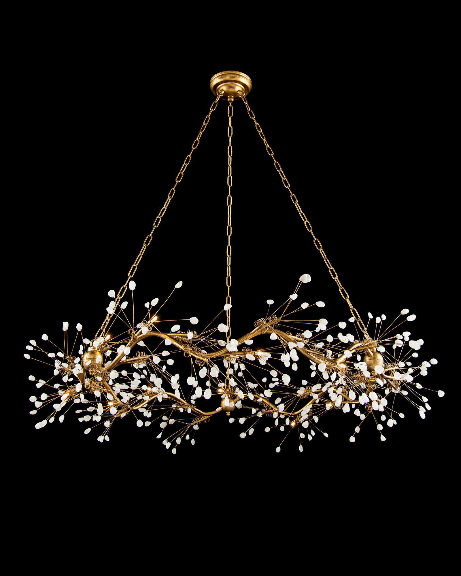 John Richard Waving 53 1/2"W Gold Leaf 12Light Chandelier 87W62
