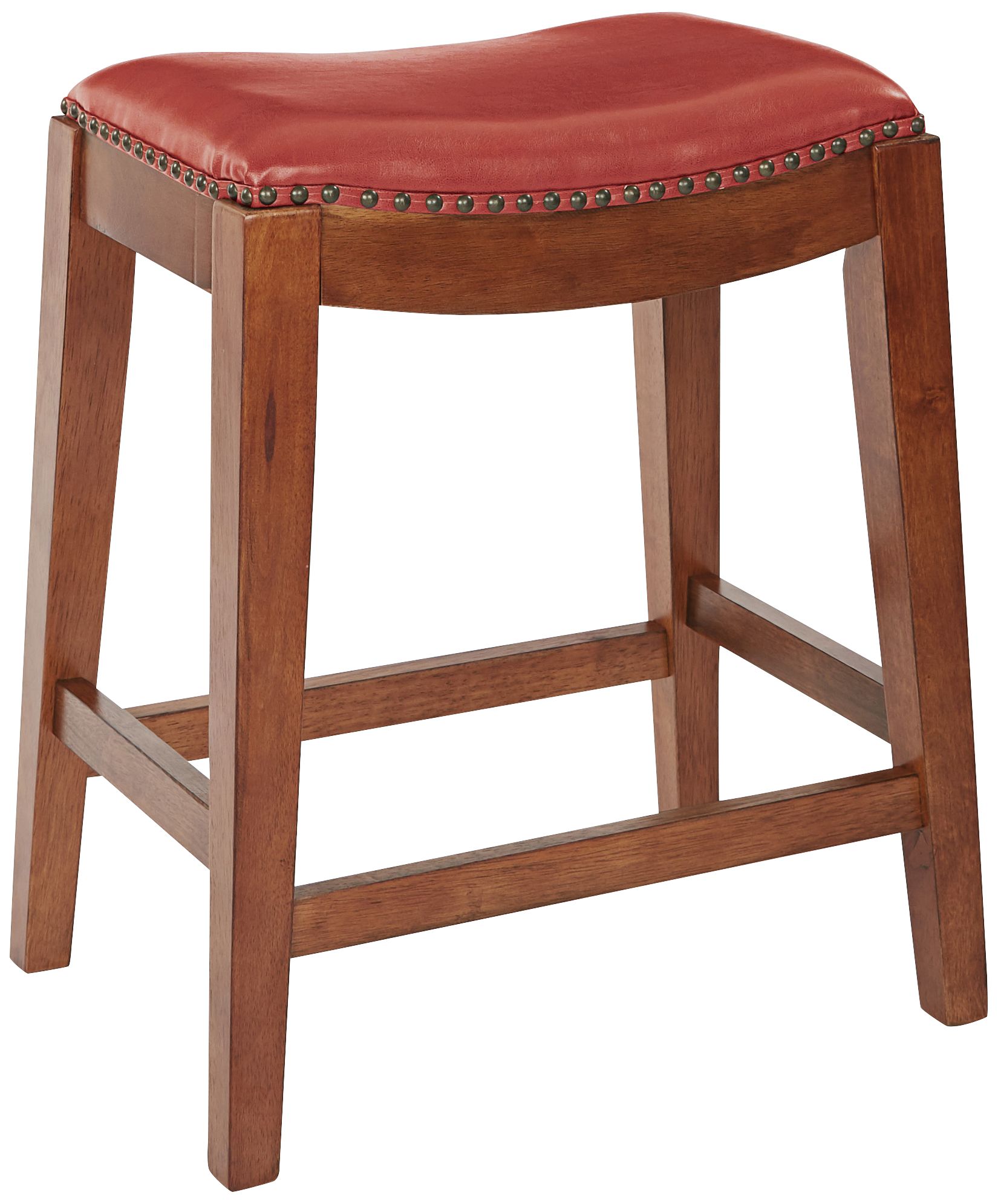 Leather Saddle Bar Stools 24 Metro 24 1/2" Cranberry Bonded Leather Saddle Counter Stool 88M33