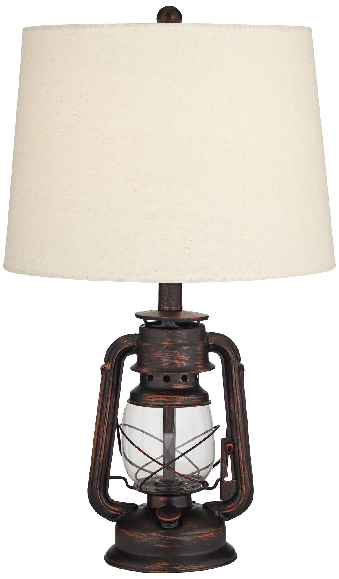 Murphy Red Bronze Miner Lantern Table Lamp with Table Top Dimmer