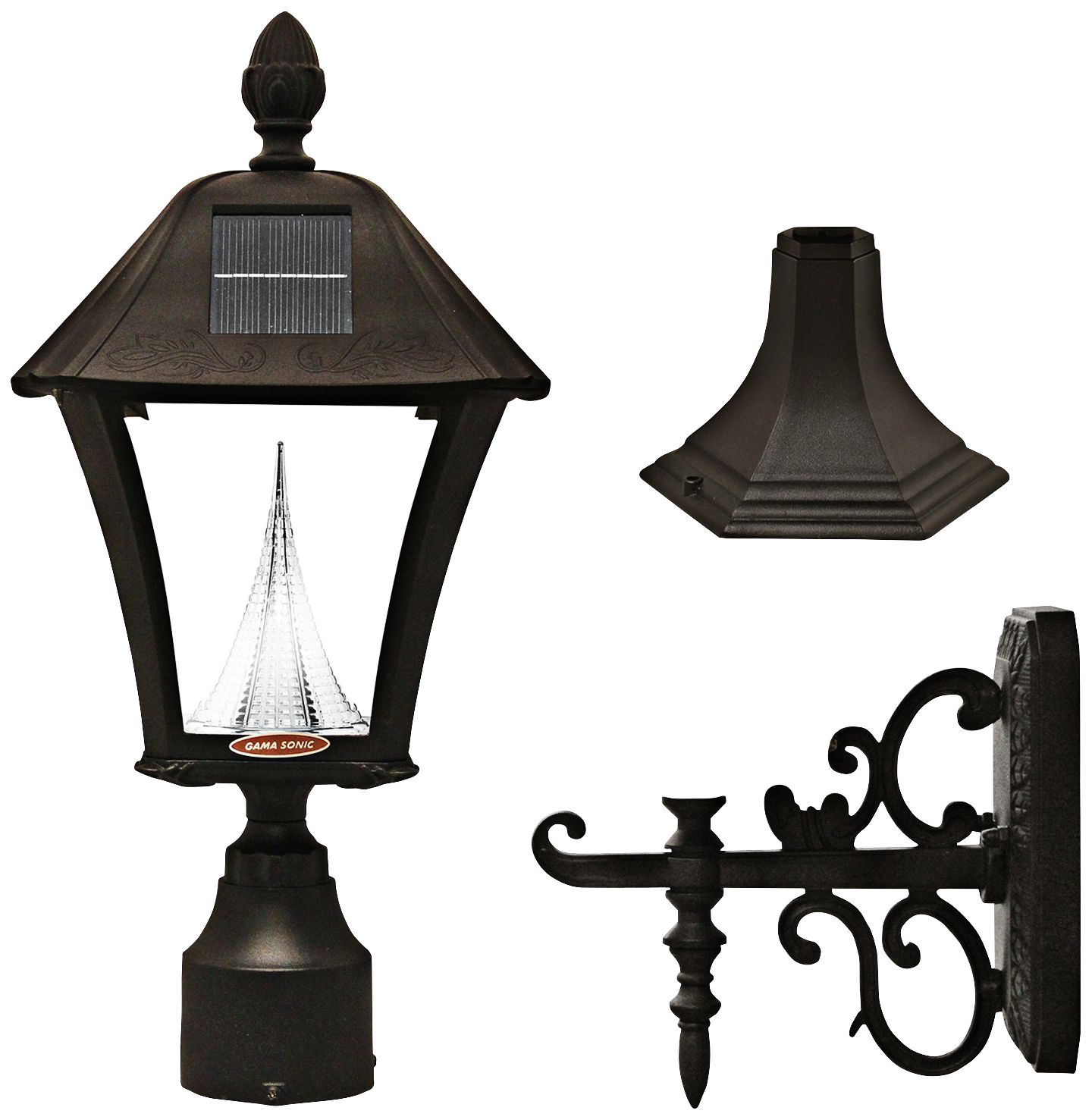 Baytown Black 19" High TriMount Solar LED Outdoor Light 8F332