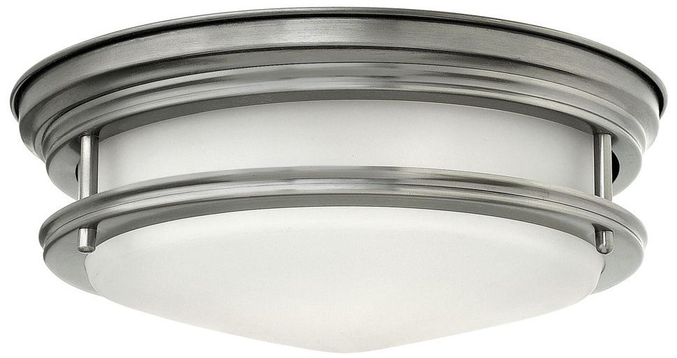 Hinkley Hadley 12" Wide Antique Nickel Opal Ceiling Light 8G469