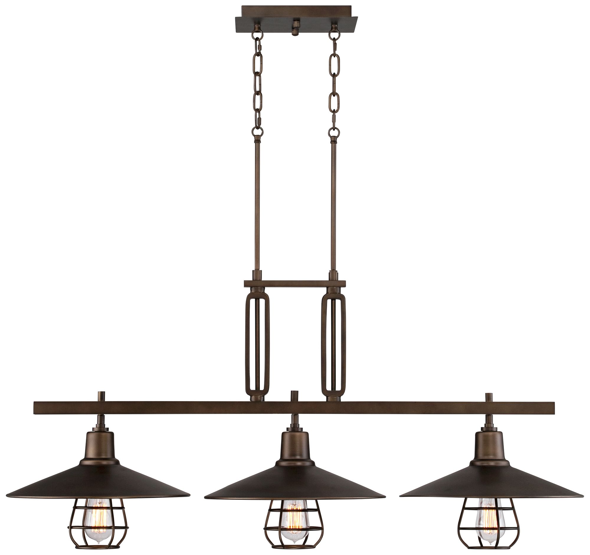 Garryton Industrial 44"W OilRubbed Bronze Linear Chandelier 8G601