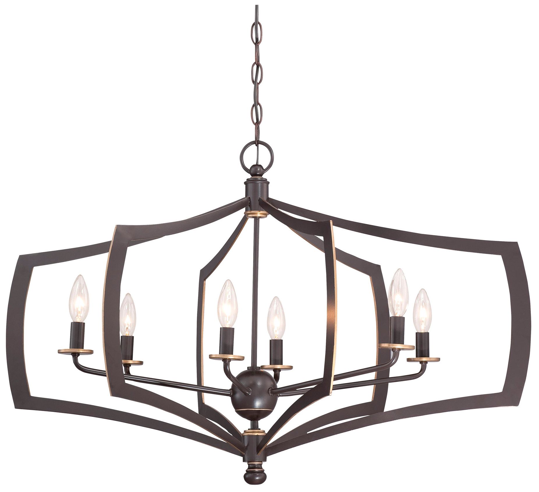 Middletown 34" Wide Downton Bronze 6Light Oval Chandelier 8K630