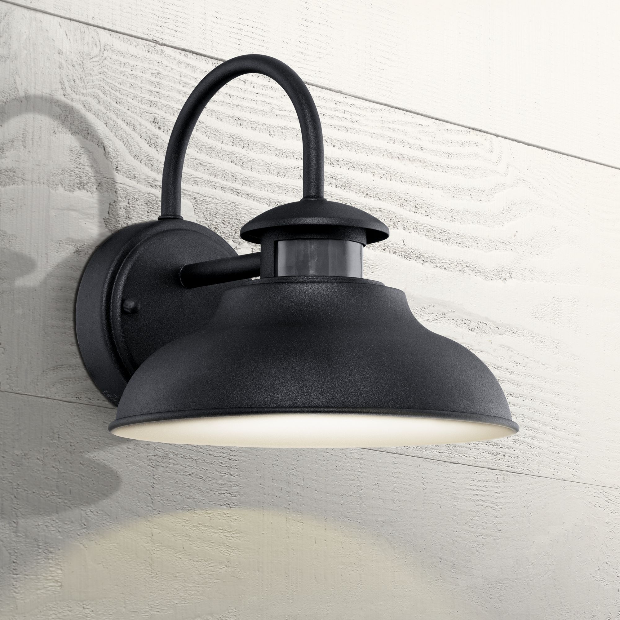 Outdoor Wall Light Fixture Urban Barn Black 9" Motion