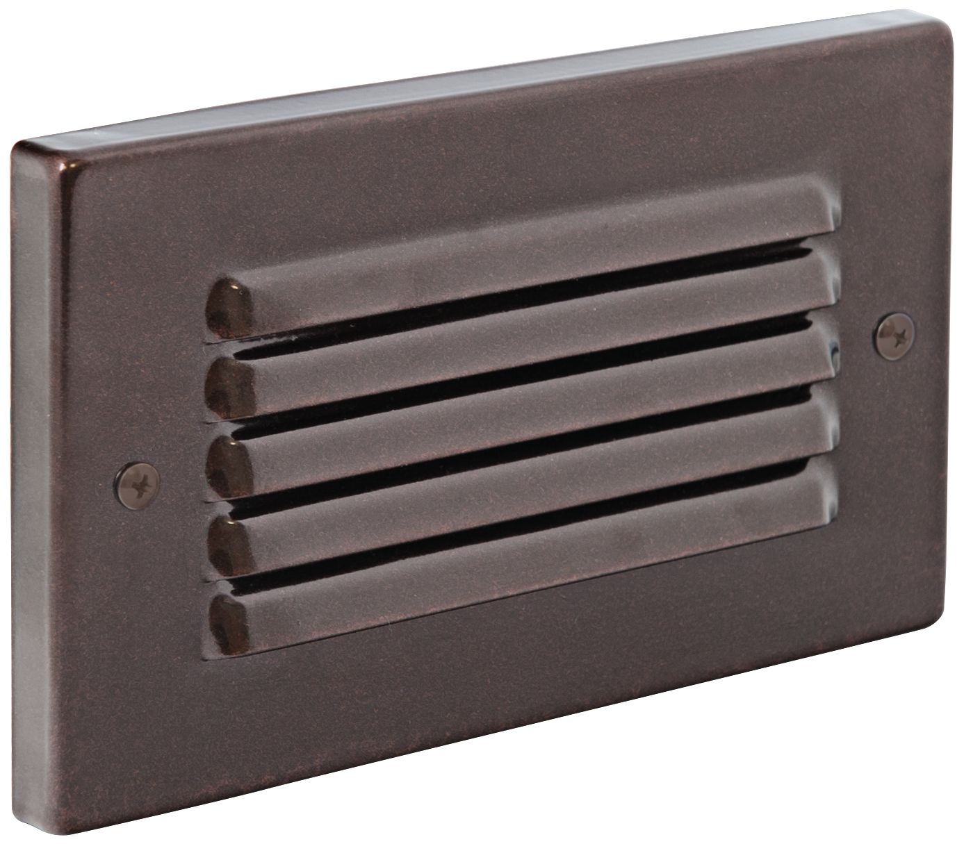 Horizontal Indoor/Outdoor Bronze Louvered LED Step Light - #8N296