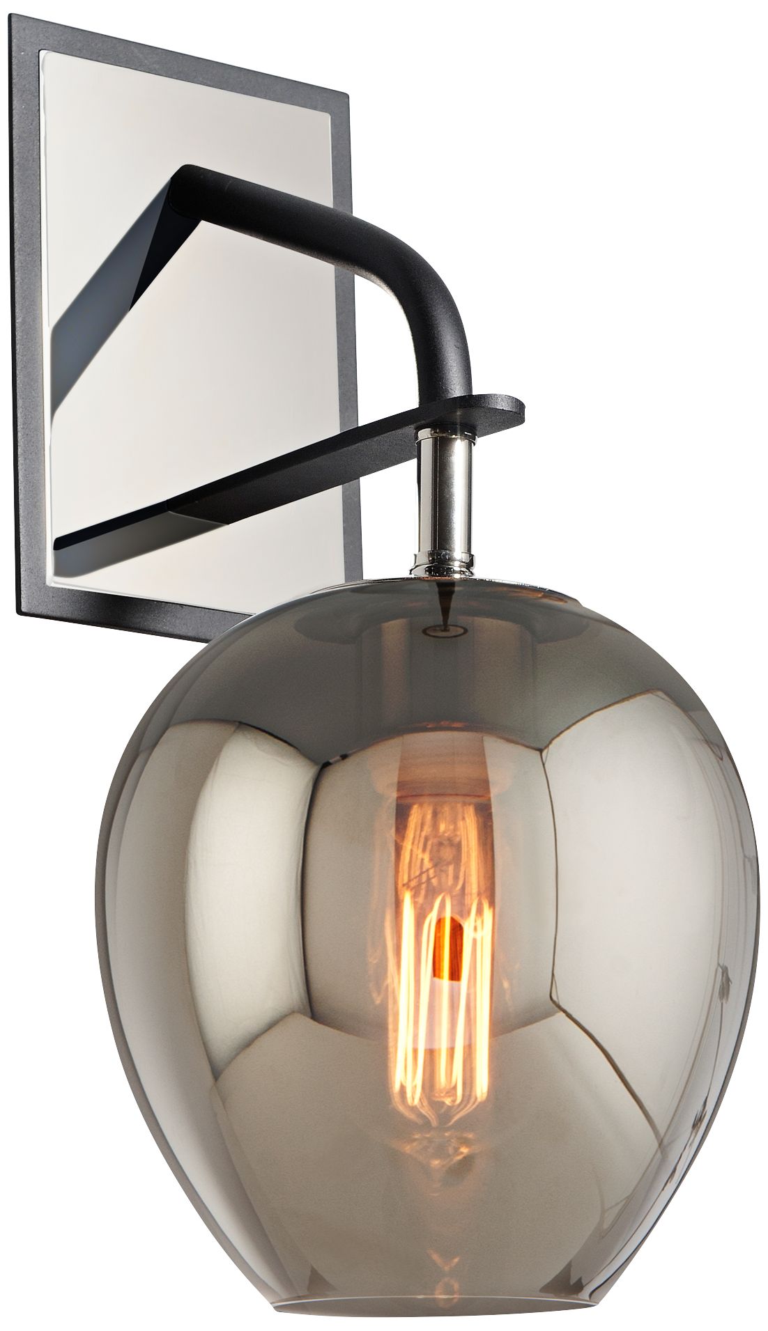 Odyssey 15 3/4"H Carbide Black Smoke Glass Wall Sconce 8R288 Lamps