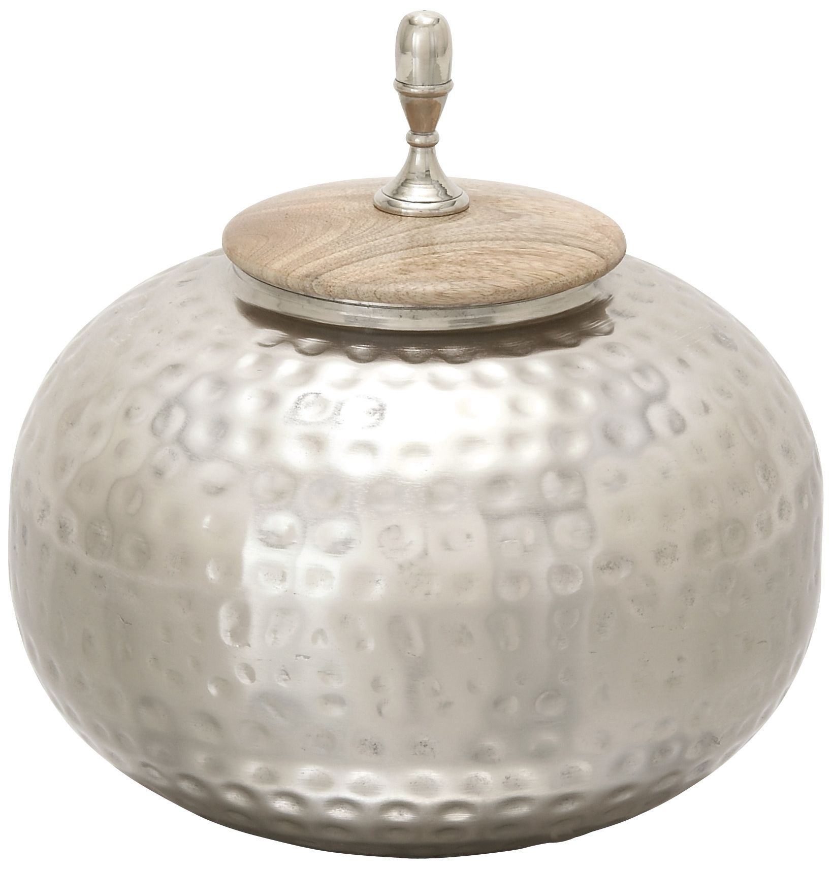 Castiel Aluminum and Wood Large Decorative Jar 8T306 Lamps Plus
