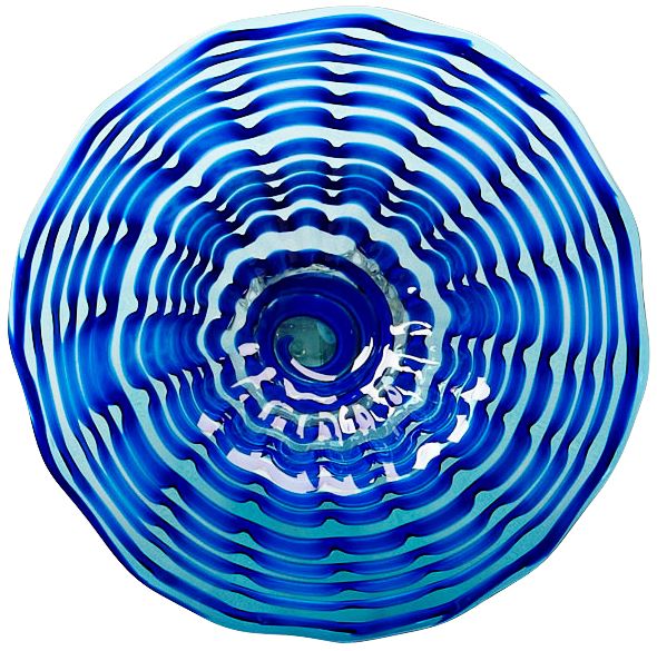 Aurora Bright Blue 15 3/4" Round Decorative Glass Plate 8V707