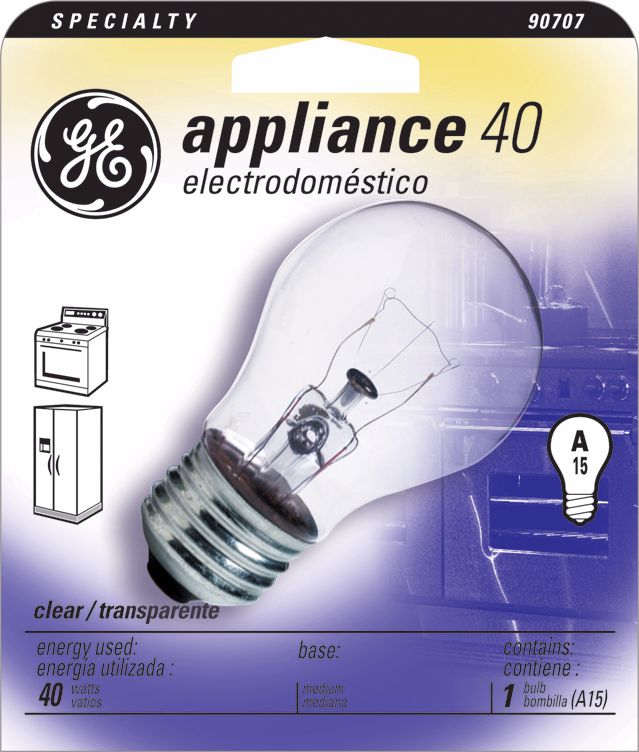 GE 40 Watt A15 Clear Appliance Light Bulb 90707 Lamps Plus
