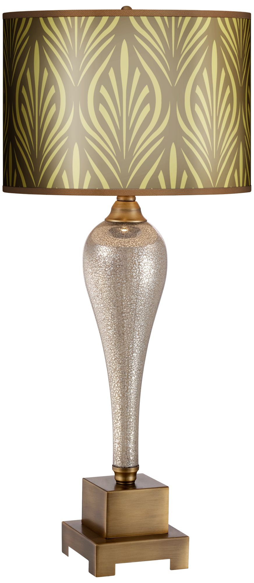 Gigi Calathea Giclee Shade Mercury Glass Table Lamp 90Y28 Lamps Plus