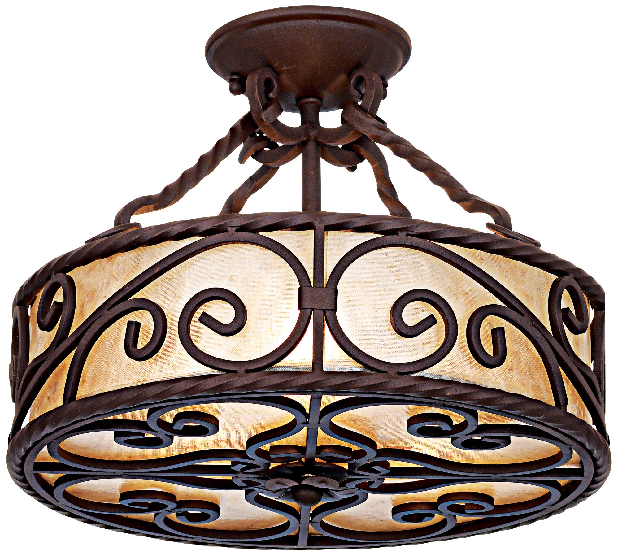 Natural Mica Collection 15" Wide Iron Ceiling Light Fixture 91582