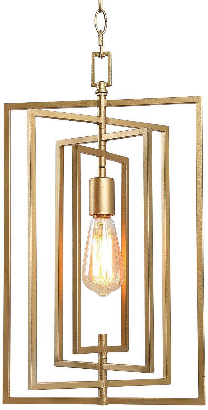 Sinfi 11 3/4" Wide Gold Metal Geometric Mini Pendant Light 91R34