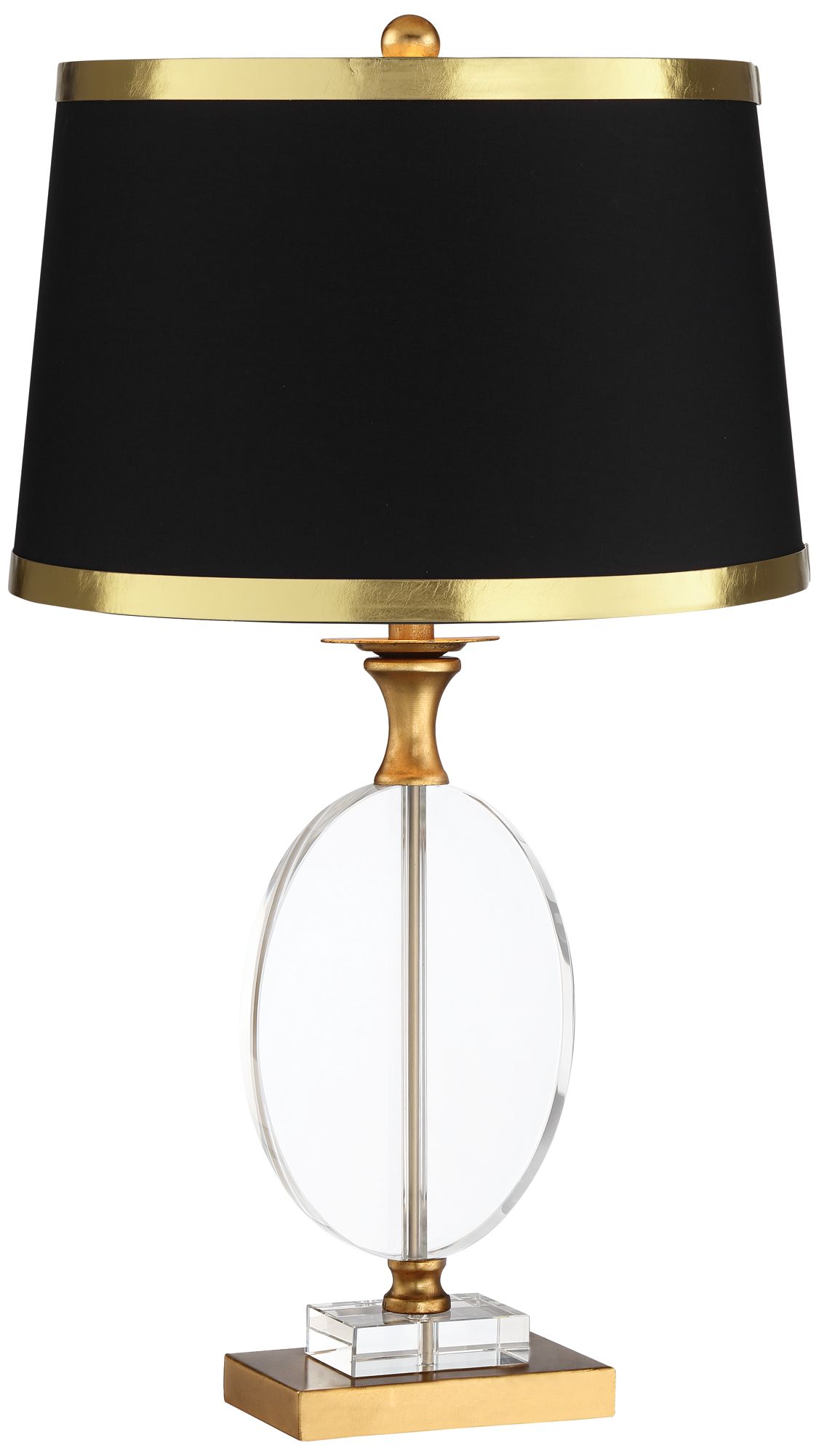 Valerie Clear Crystal Table Lamp with Black Shade 91T58 Lamps Plus