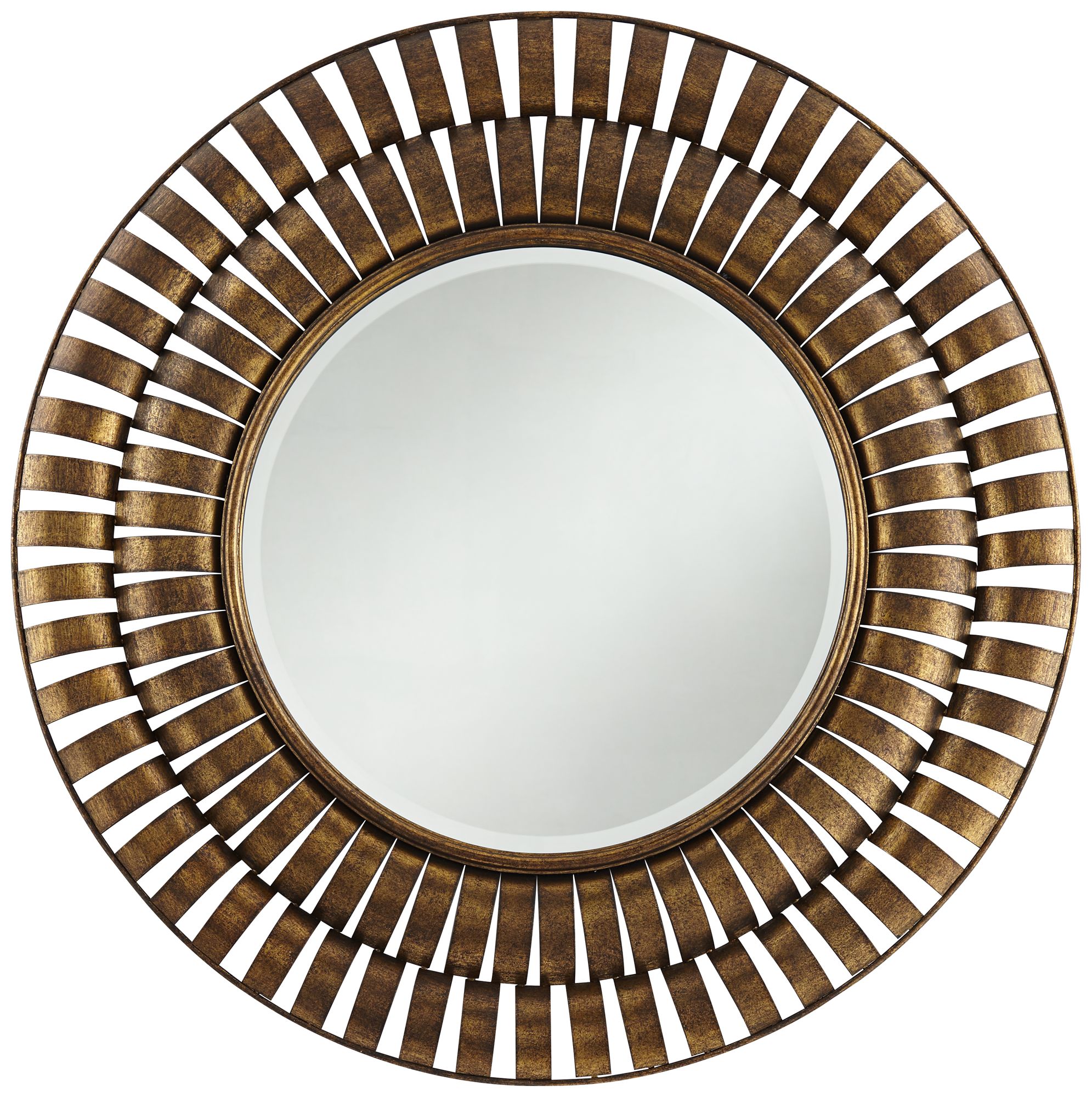 Tamlin Antique Bronze Metal 35 1/2" Round Wall Mirror 93N53 Lamps Plus